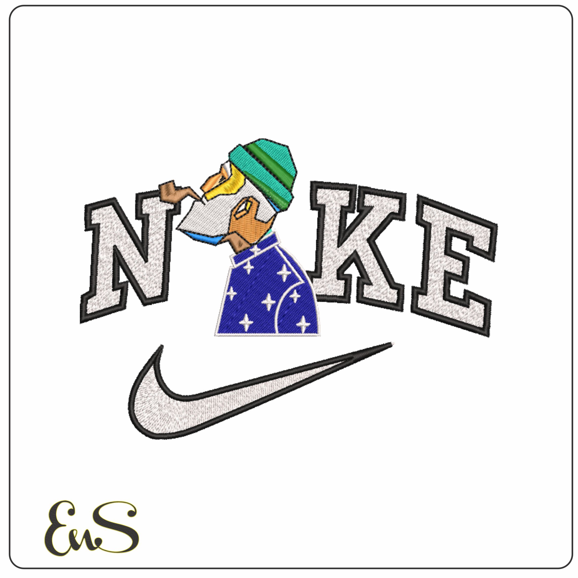 Nike Elenex old man with Pipe-Elegant embroidery design file - instant download