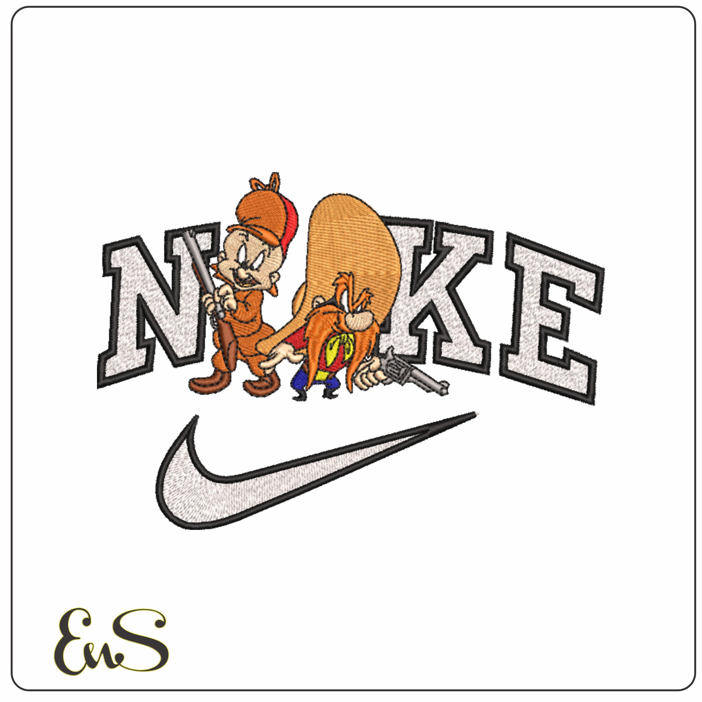 Nike Elmer Fud Yosemite Sam - Looney Tunes-Elegant embroidery design file - instant download