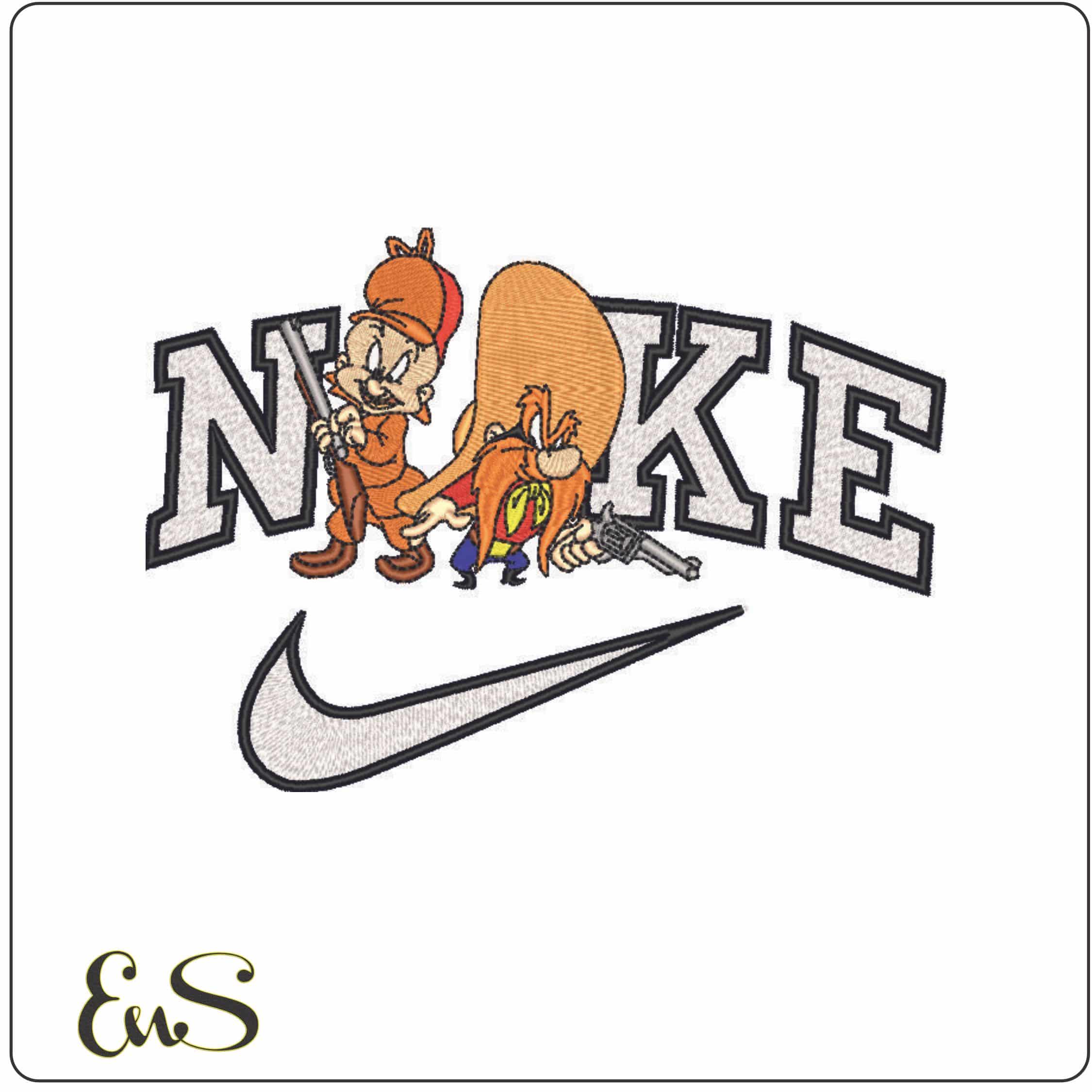 Nike Elmer Fud Yosemite Sam - Looney Tunes-Elegant embroidery design file - instant download
