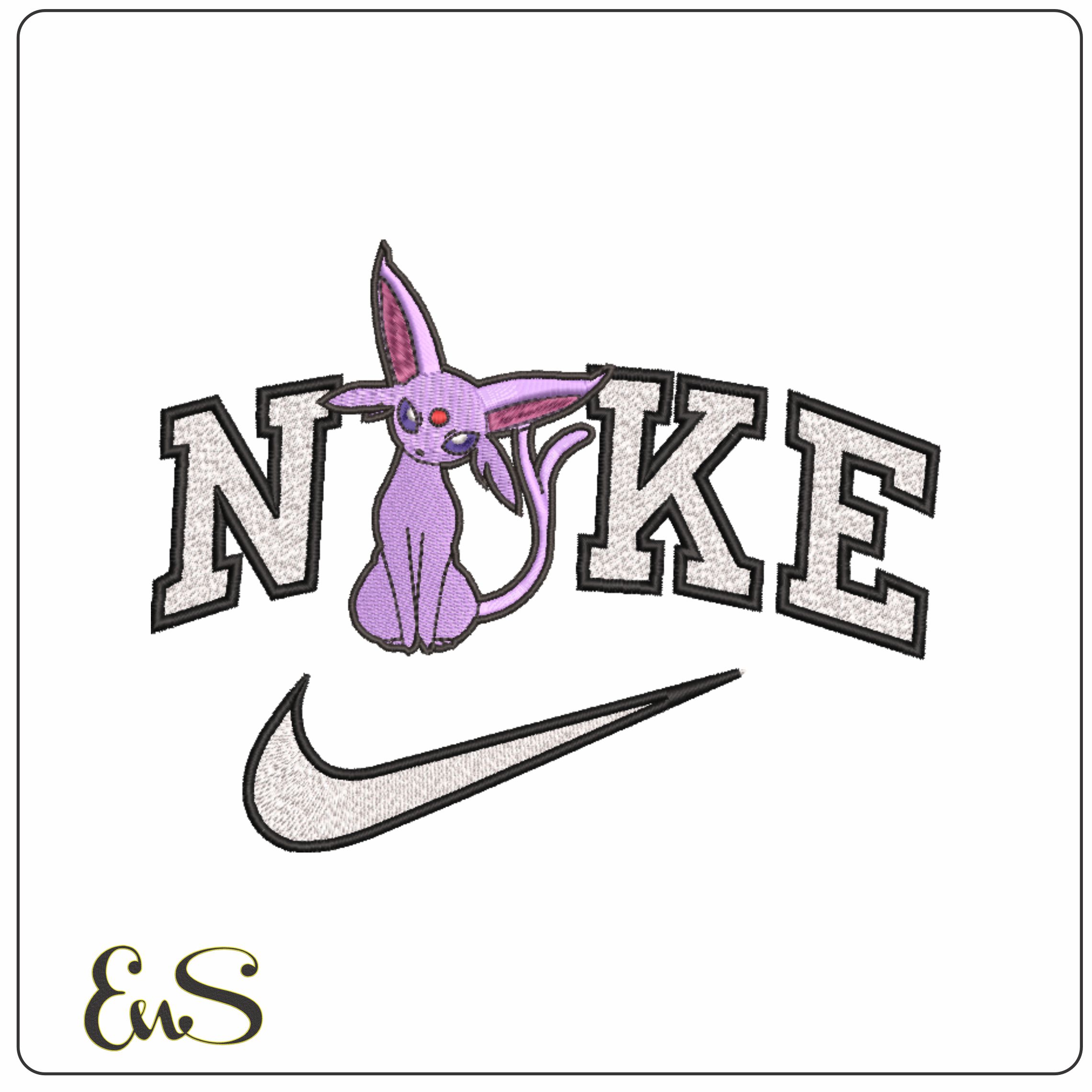 Nike Espeon Pokemon - Anime-Elegant embroidery design file - instant download