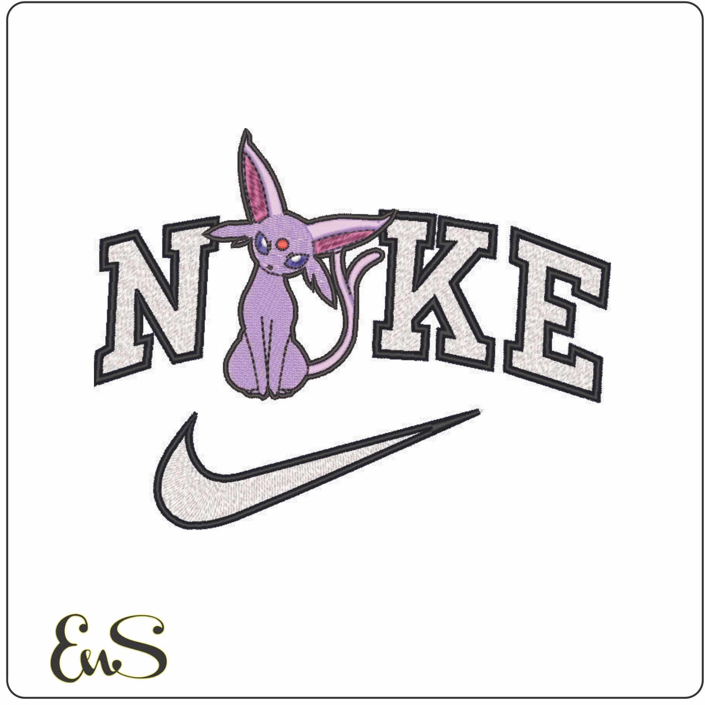 Nike Espeon Pokemon - Anime-Elegant embroidery design file - instant download