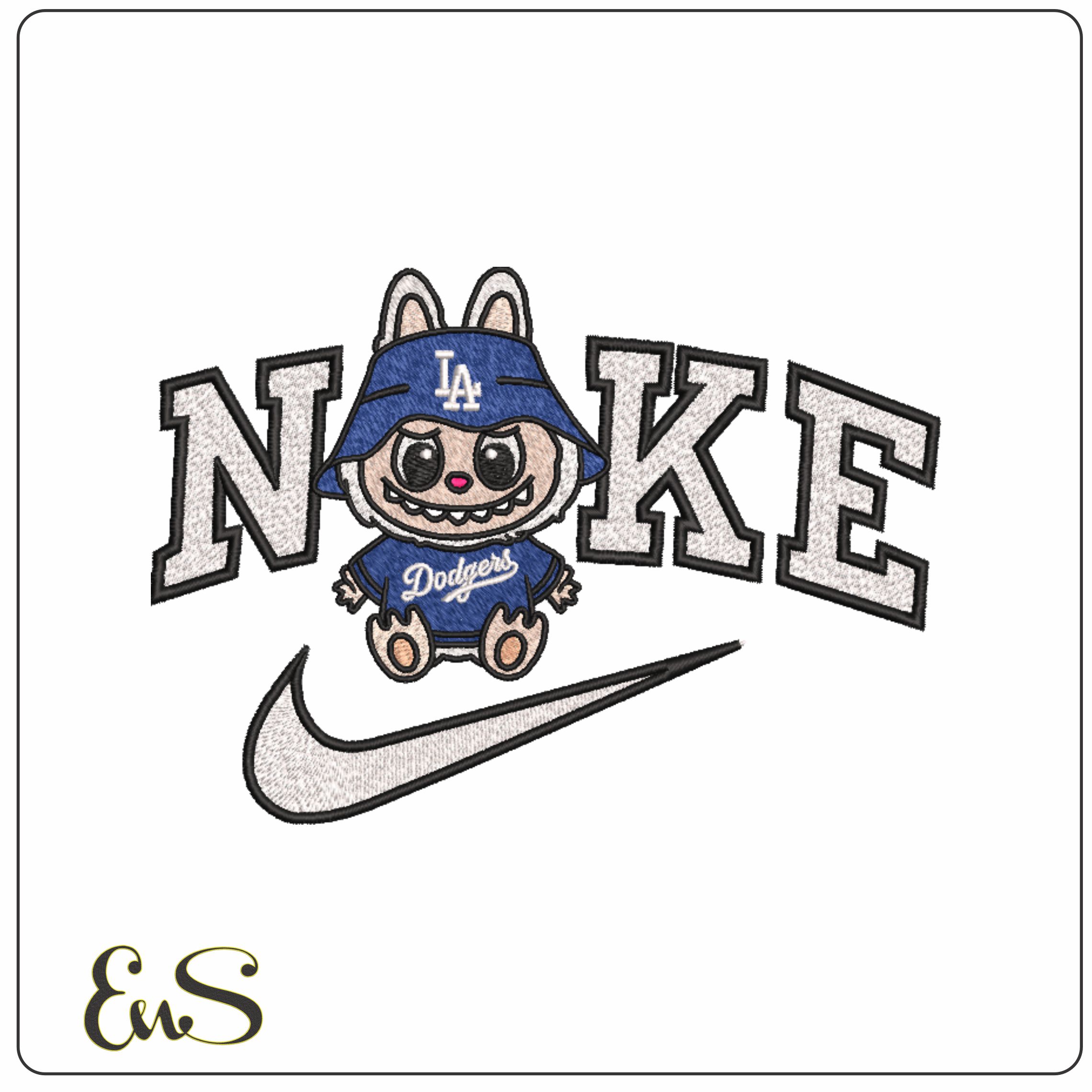 Nike Labubu Boy LA Dodgers-Elegant embroidery design file - instant download