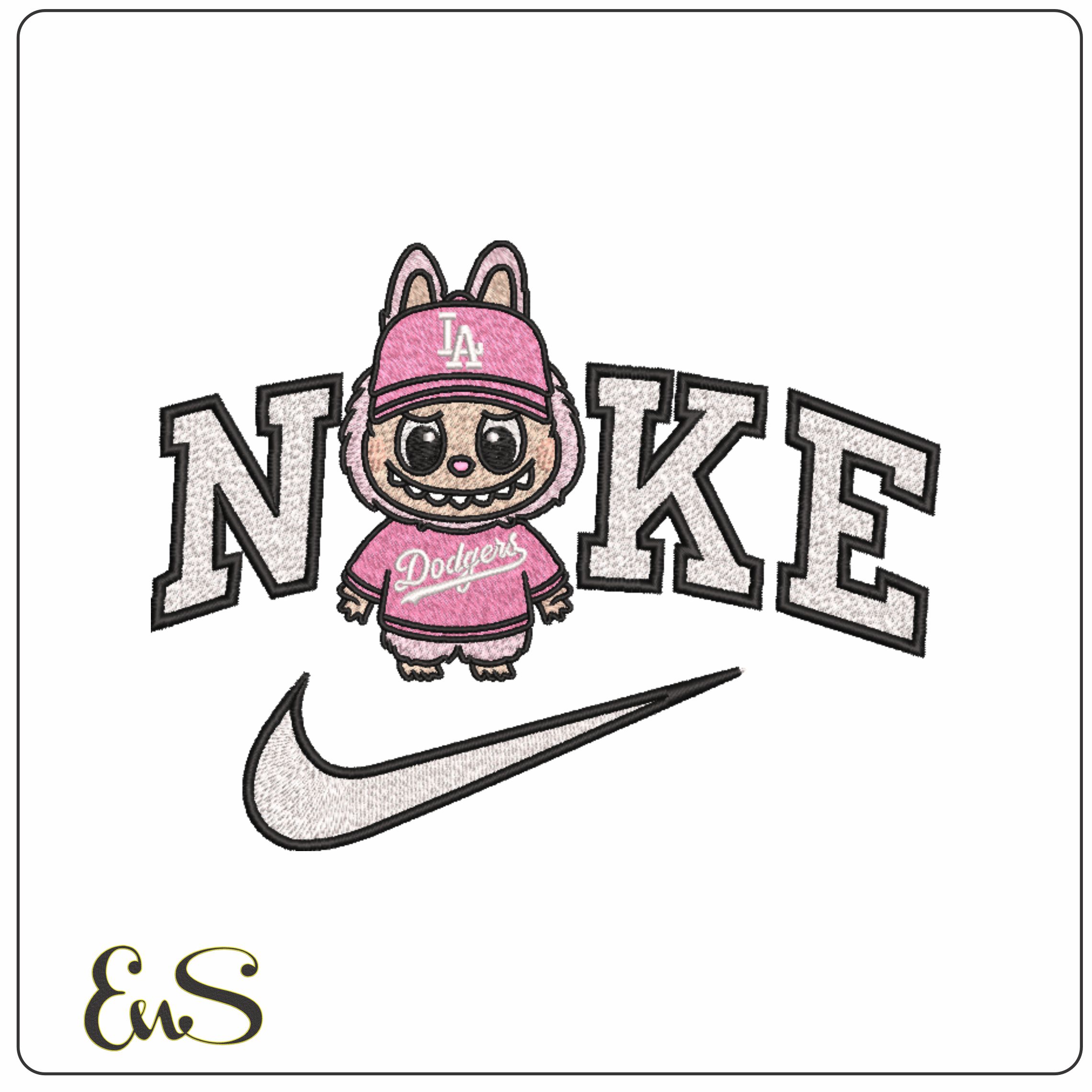 Nike Labubu Girl LA Dodgers-Elegant embroidery design file - instant download