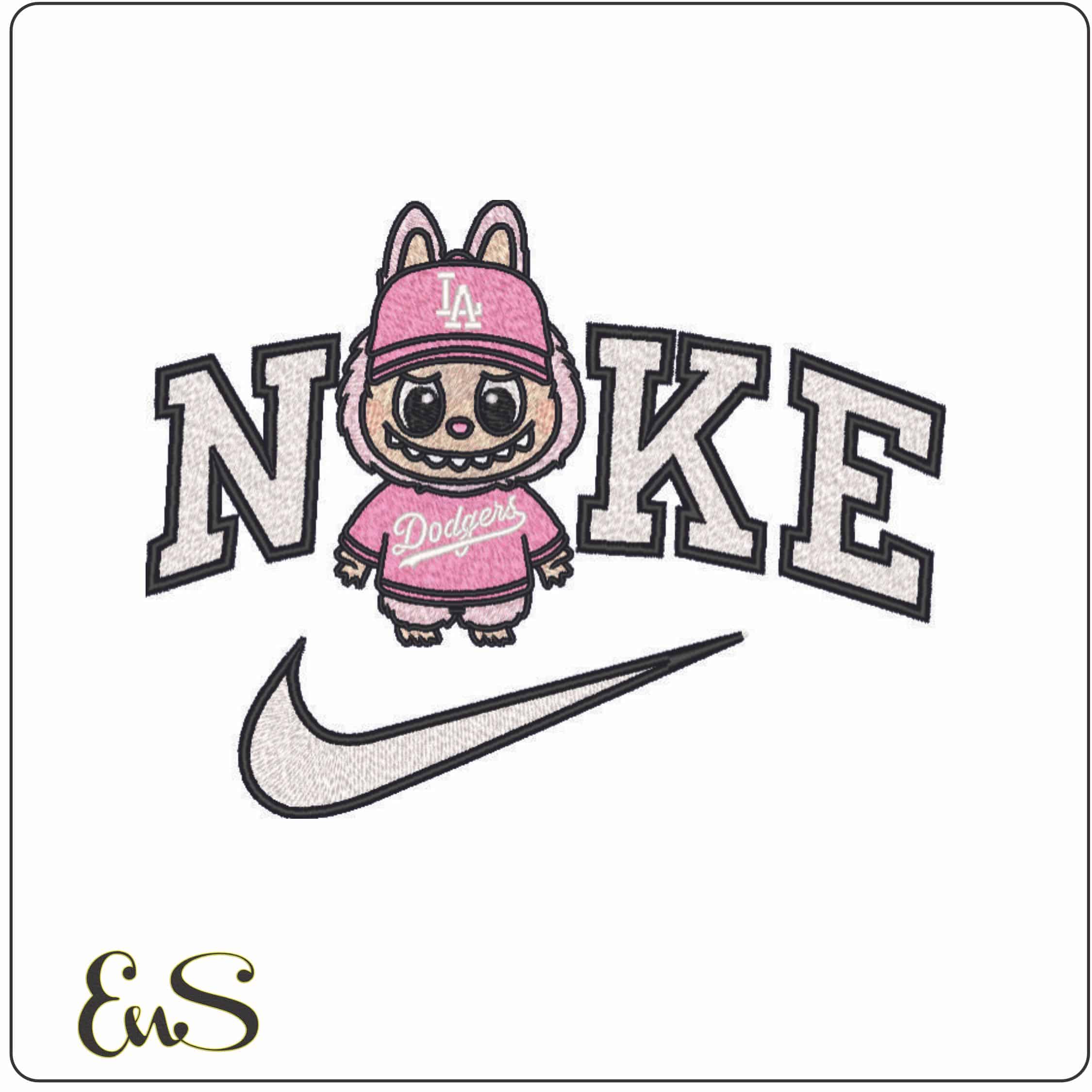 Nike Labubu Girl LA Dodgers-Elegant embroidery design file - instant download