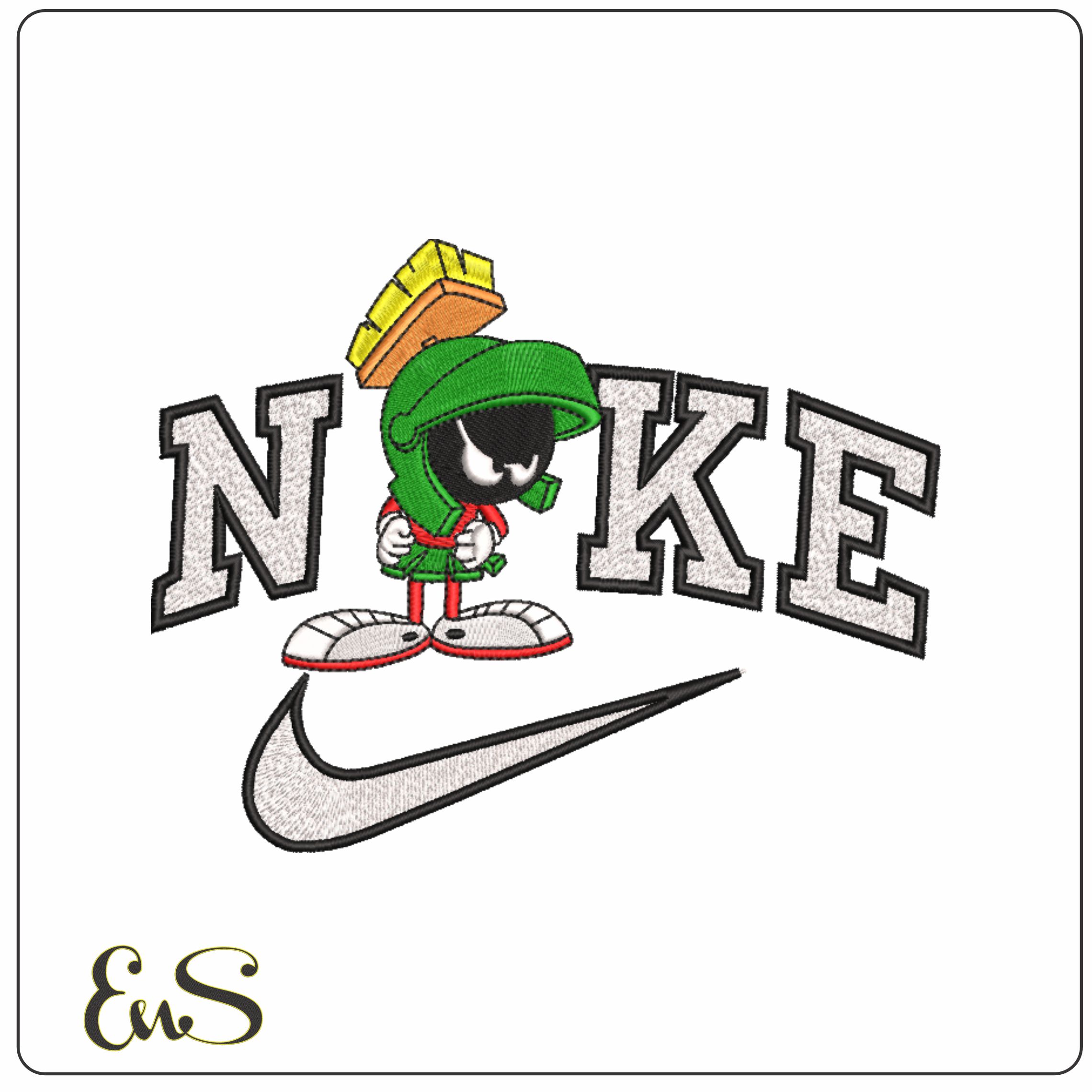 Nike Marvin the Martian - Looney Tunes-Elegant embroidery design file - instant download