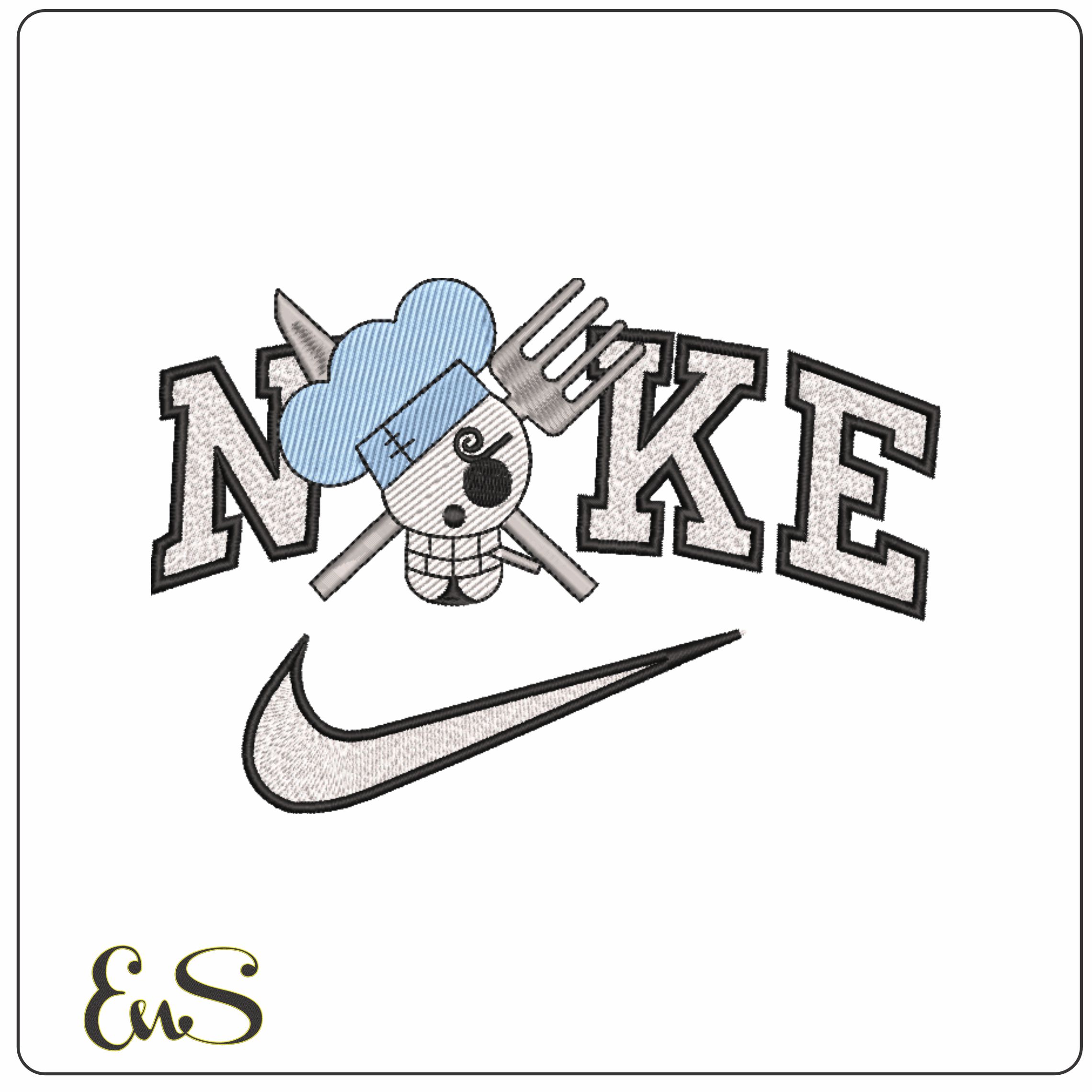 Nike One Piece Chef-Elegant embroidery design file - instant download