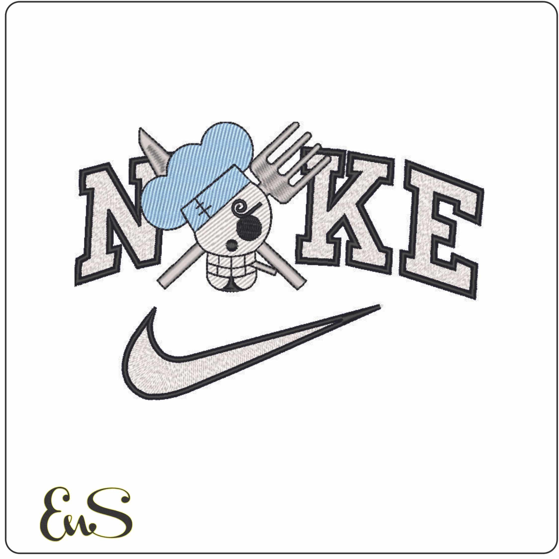 Nike One Piece Chef-Elegant embroidery design file - instant download