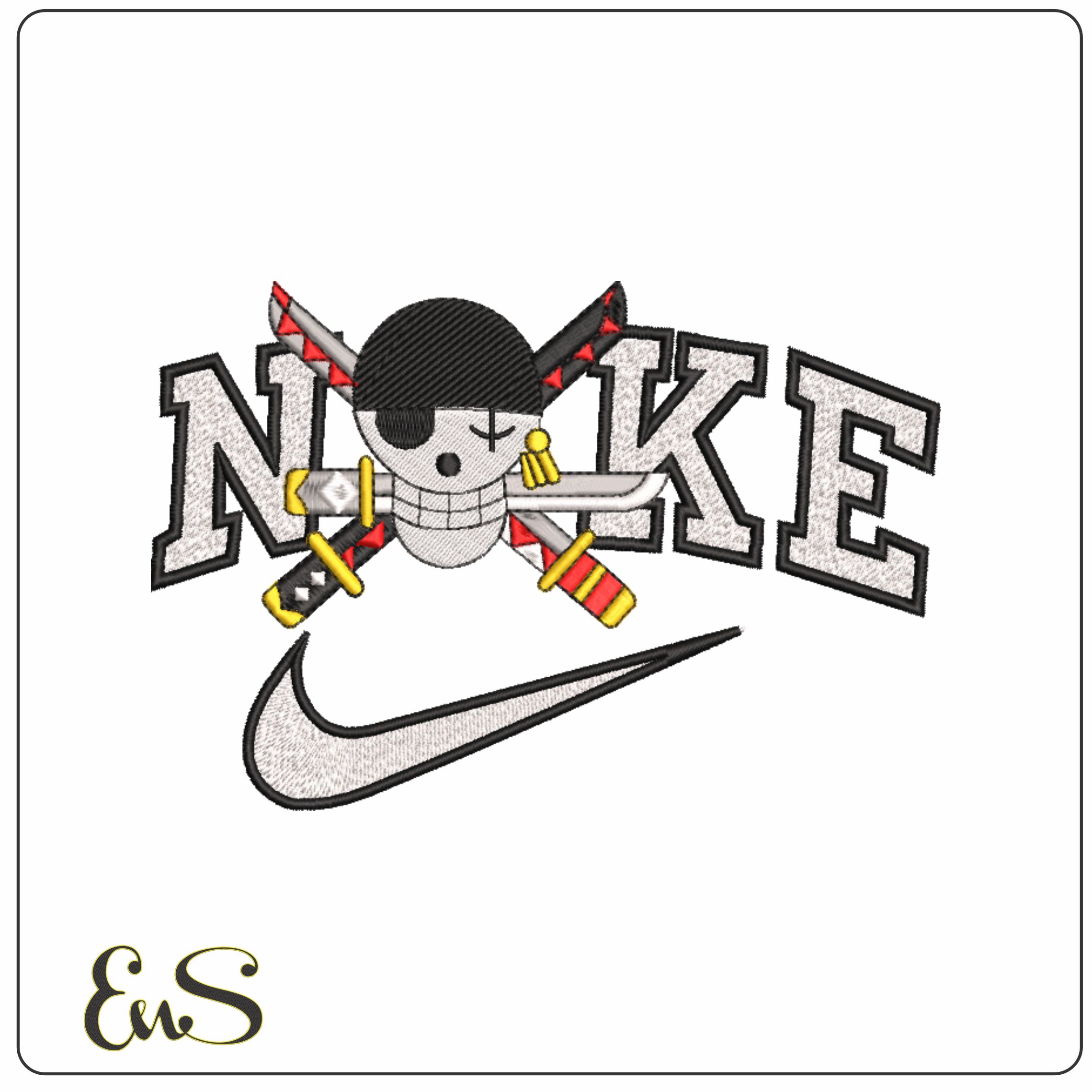 Nike One Piece Pirate-Elegant embroidery design file - instant download