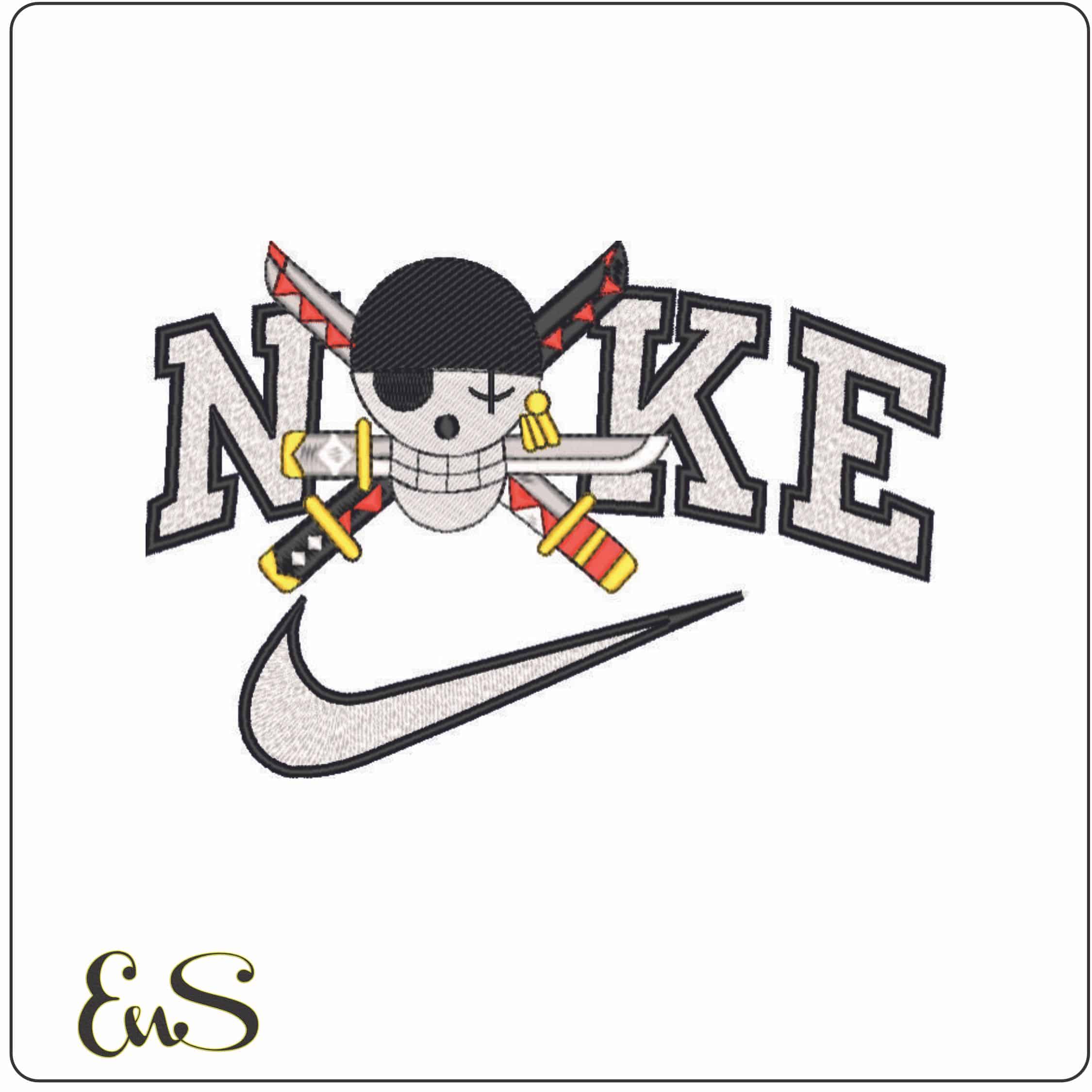 Nike One Piece Pirate-Elegant embroidery design file - instant download