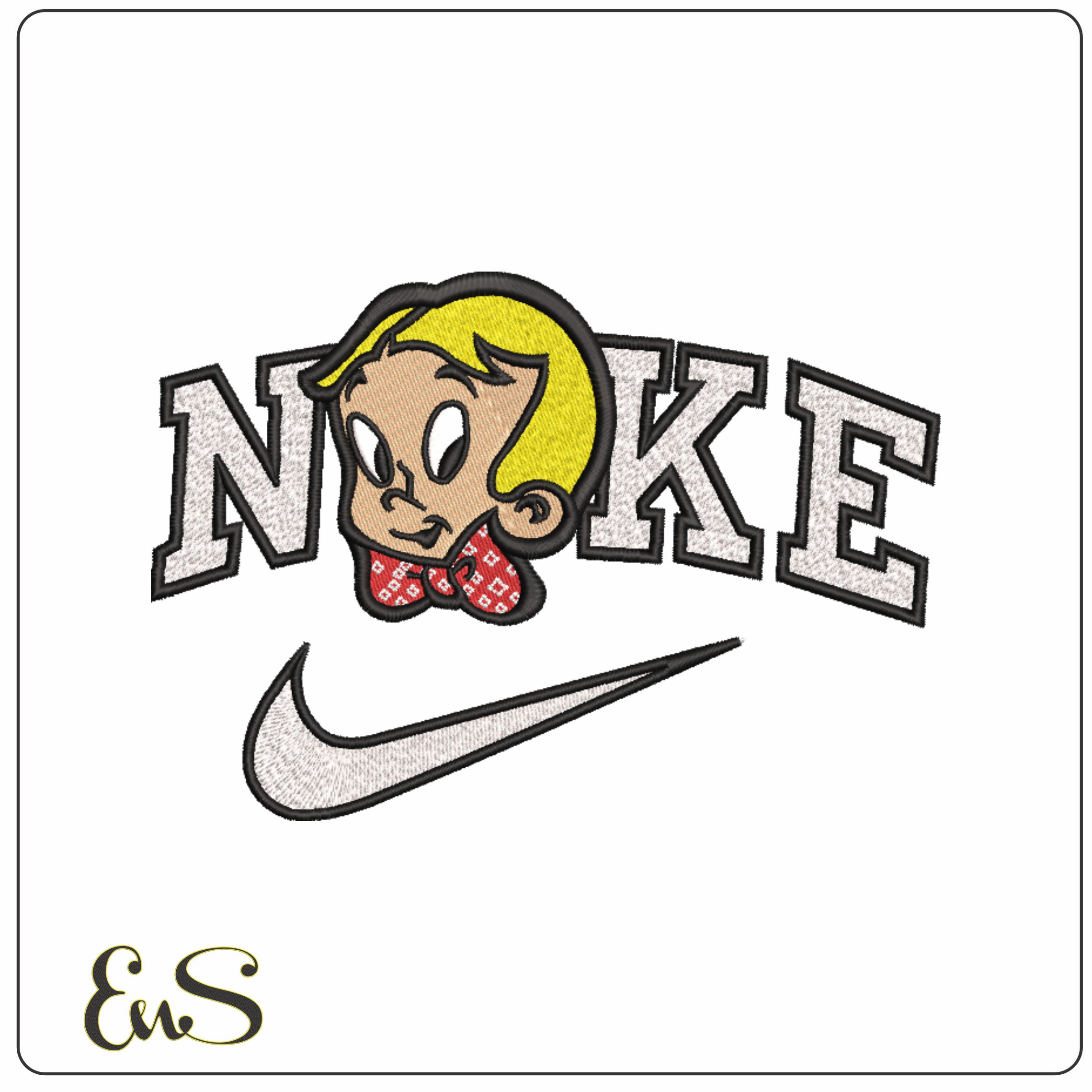 Nike Richie Rich-Elegant embroidery design file - instant download