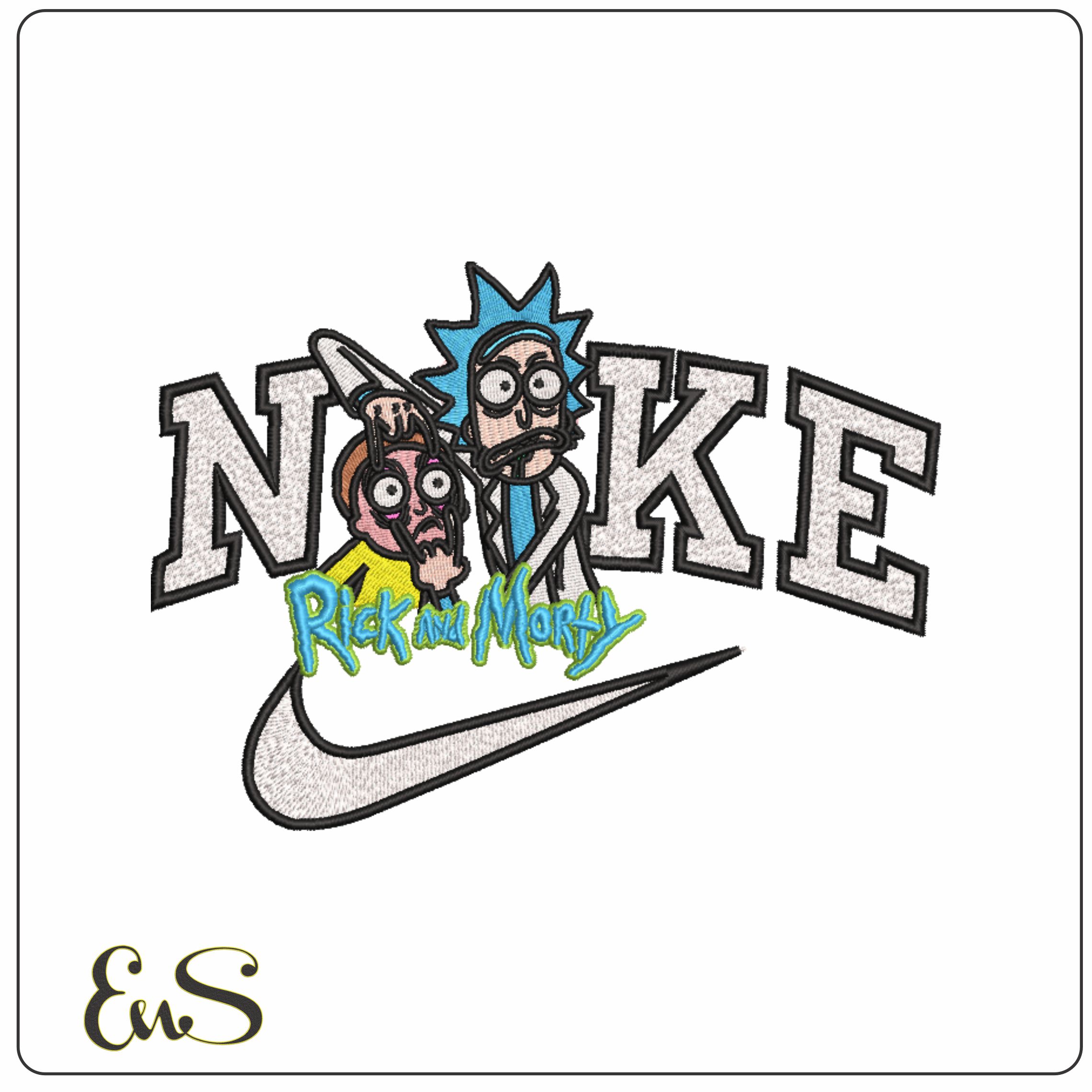 Nike Rick and Morty - Cartoon-Elegant embroidery design file - instant download