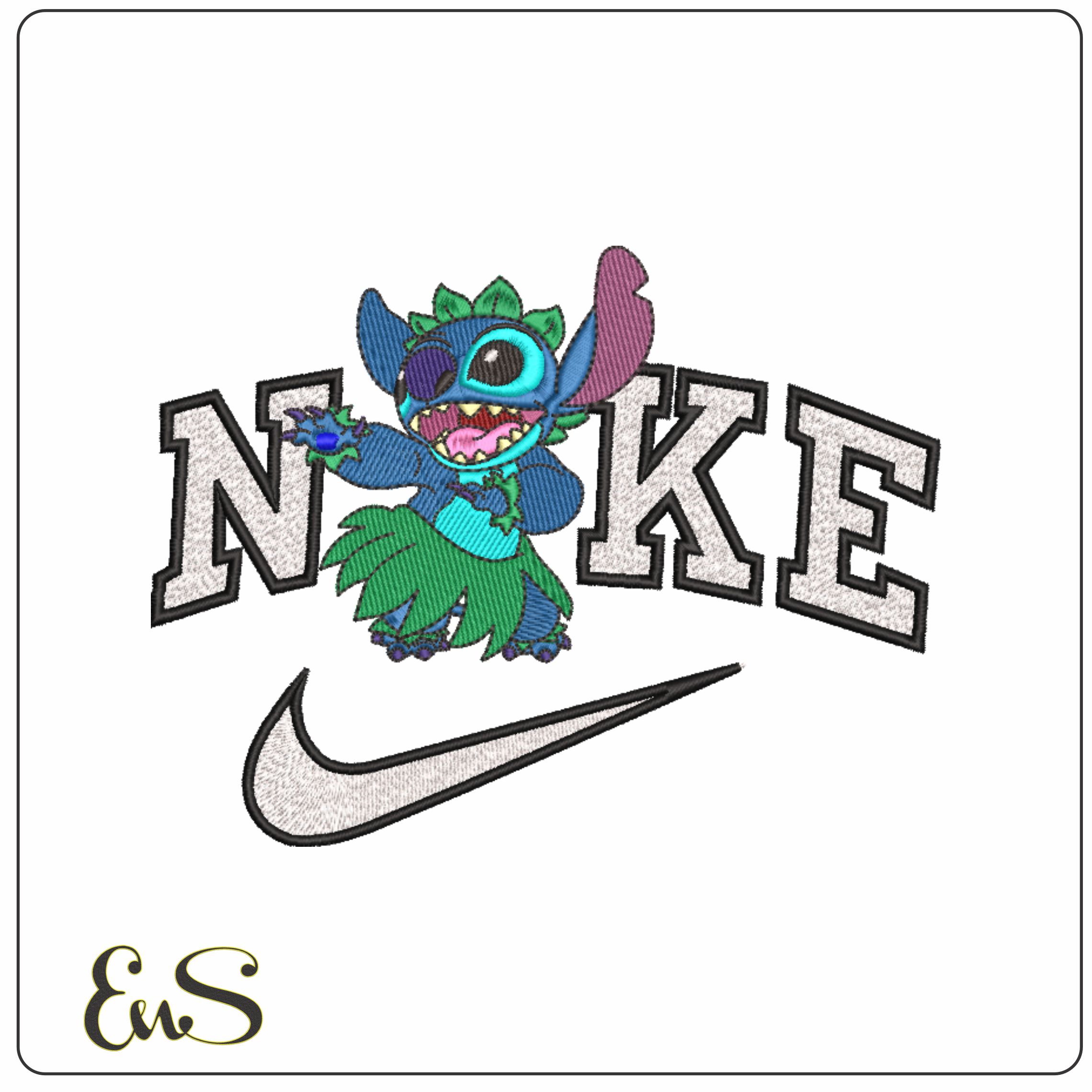 Nike Stitch Hoola - Cartoon-Elegant embroidery design file - instant download