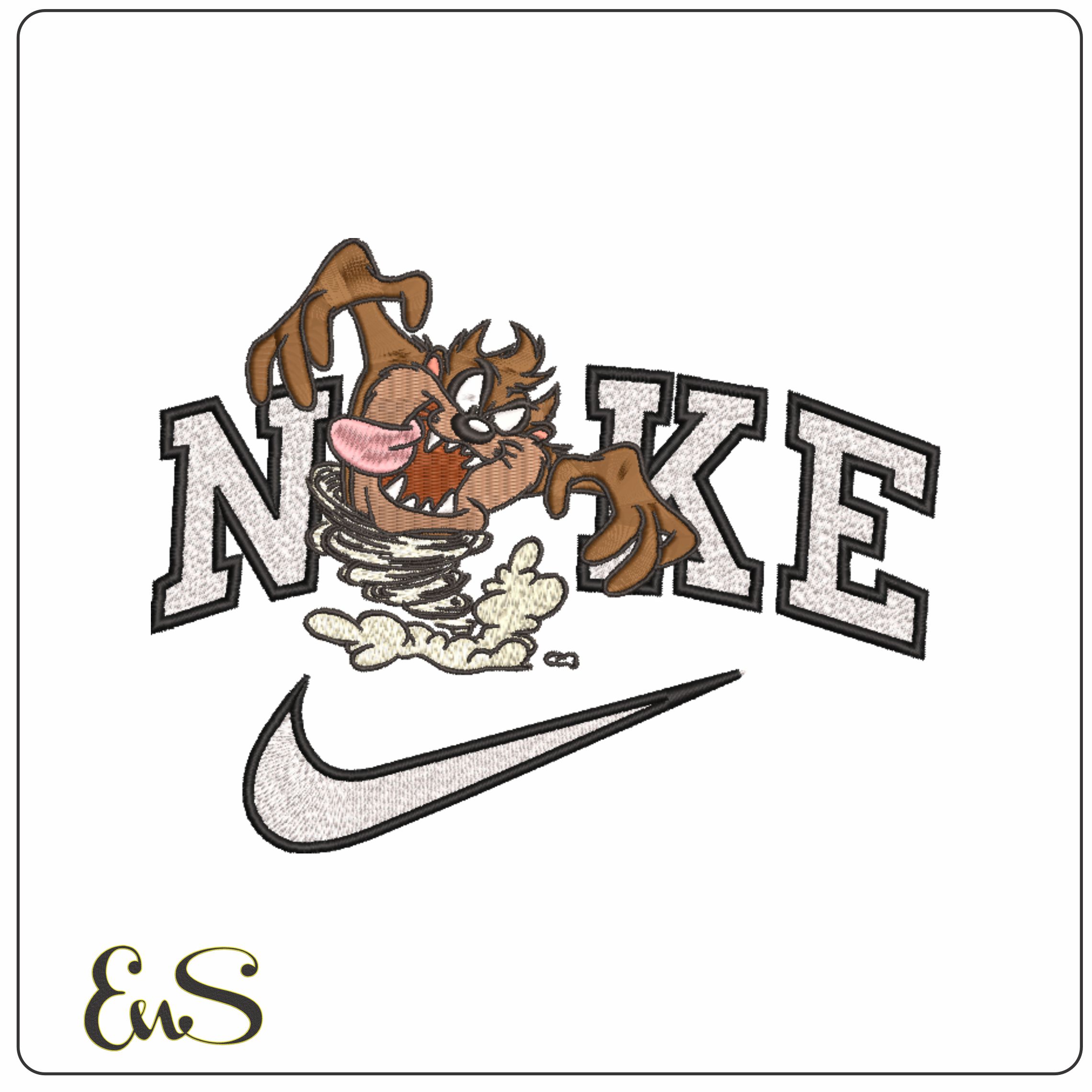 Nike Taz Devil Swoosh - Looney Tunes-Elegant embroidery design file - instant download