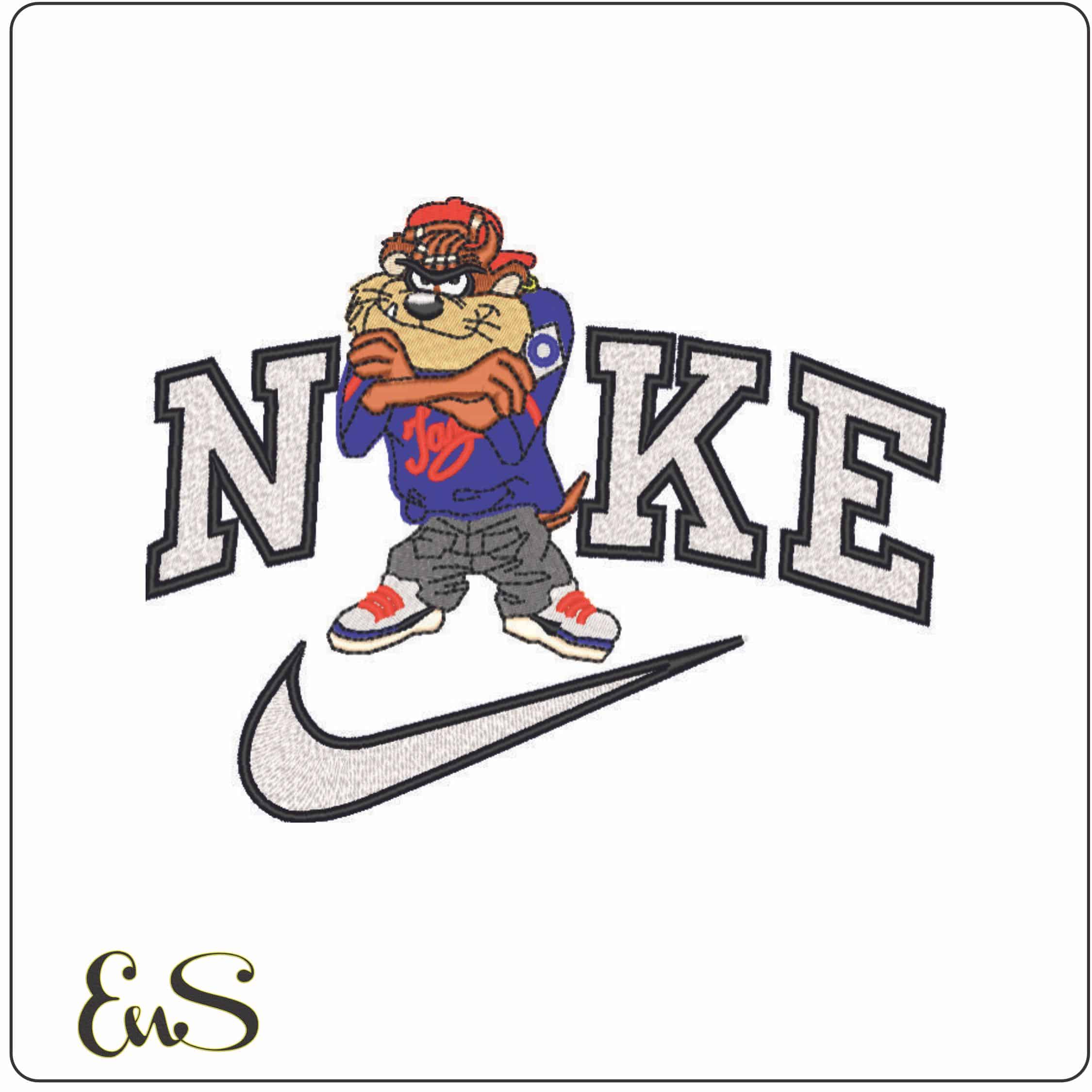 Nike Taz Street - Looney Tunes-Elegant embroidery design file - instant download