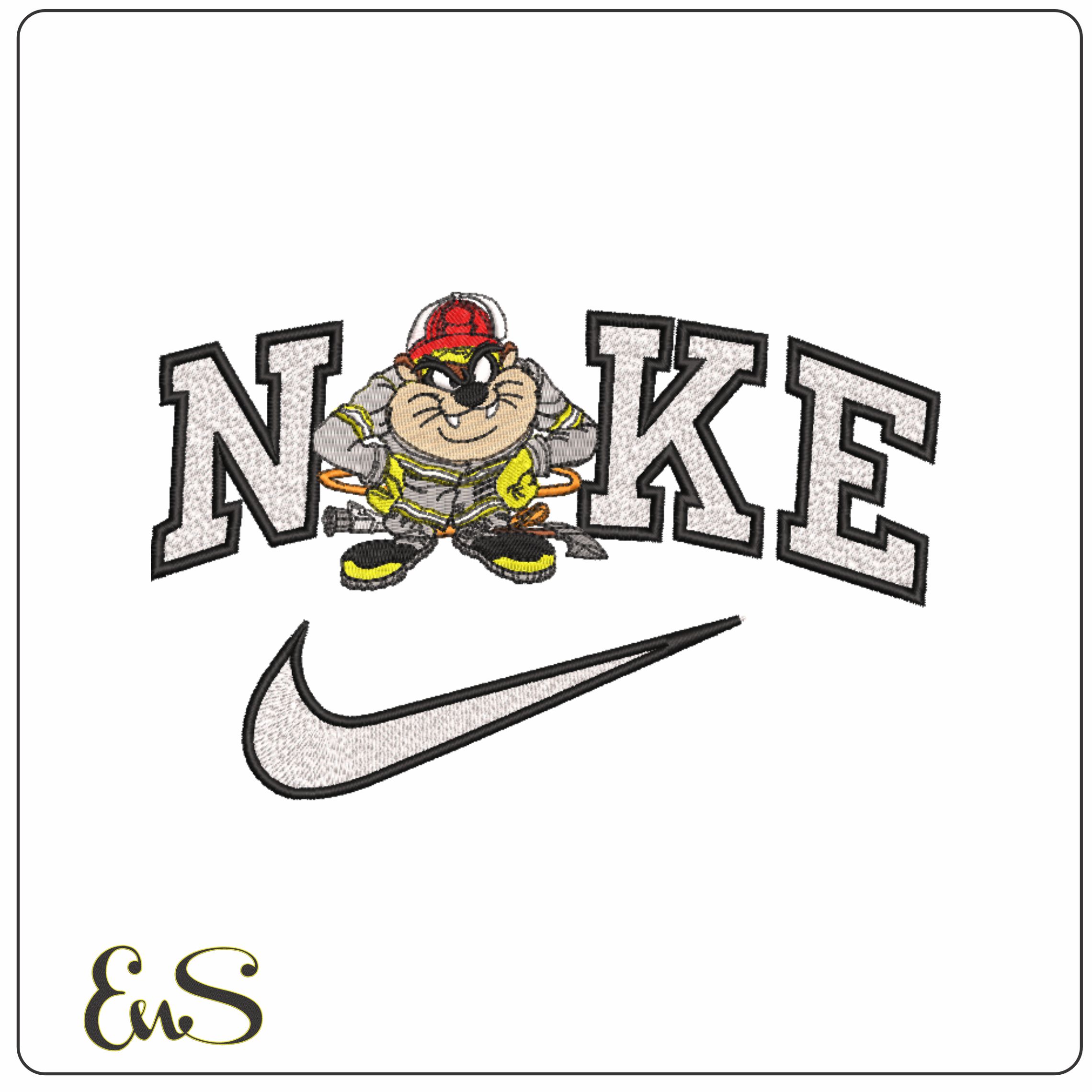 Nike Taz Fireman-Elegant embroidery design file - instant download