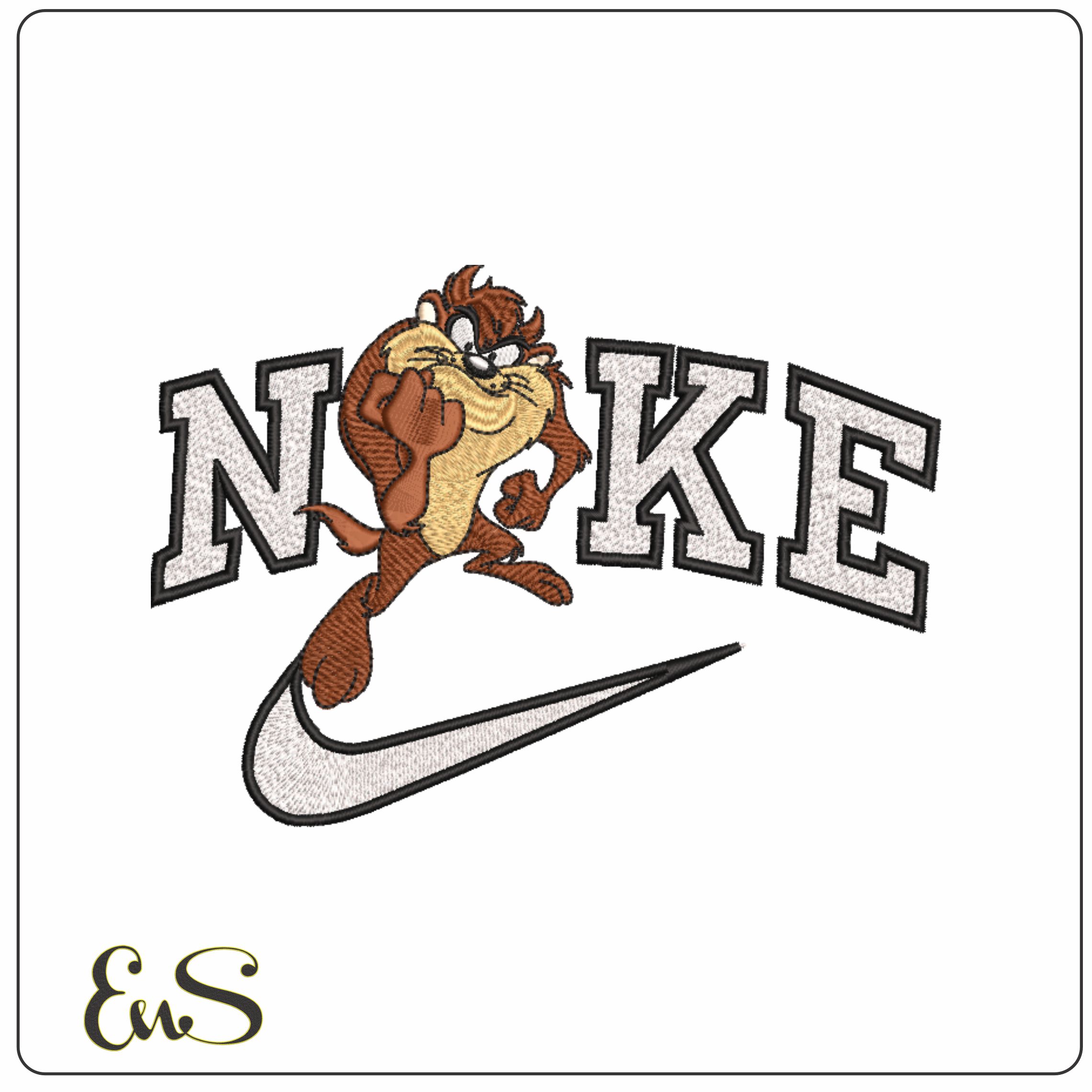 Nike Taz ready to fight - Looney Tunes-Elegant embroidery design file - instant download