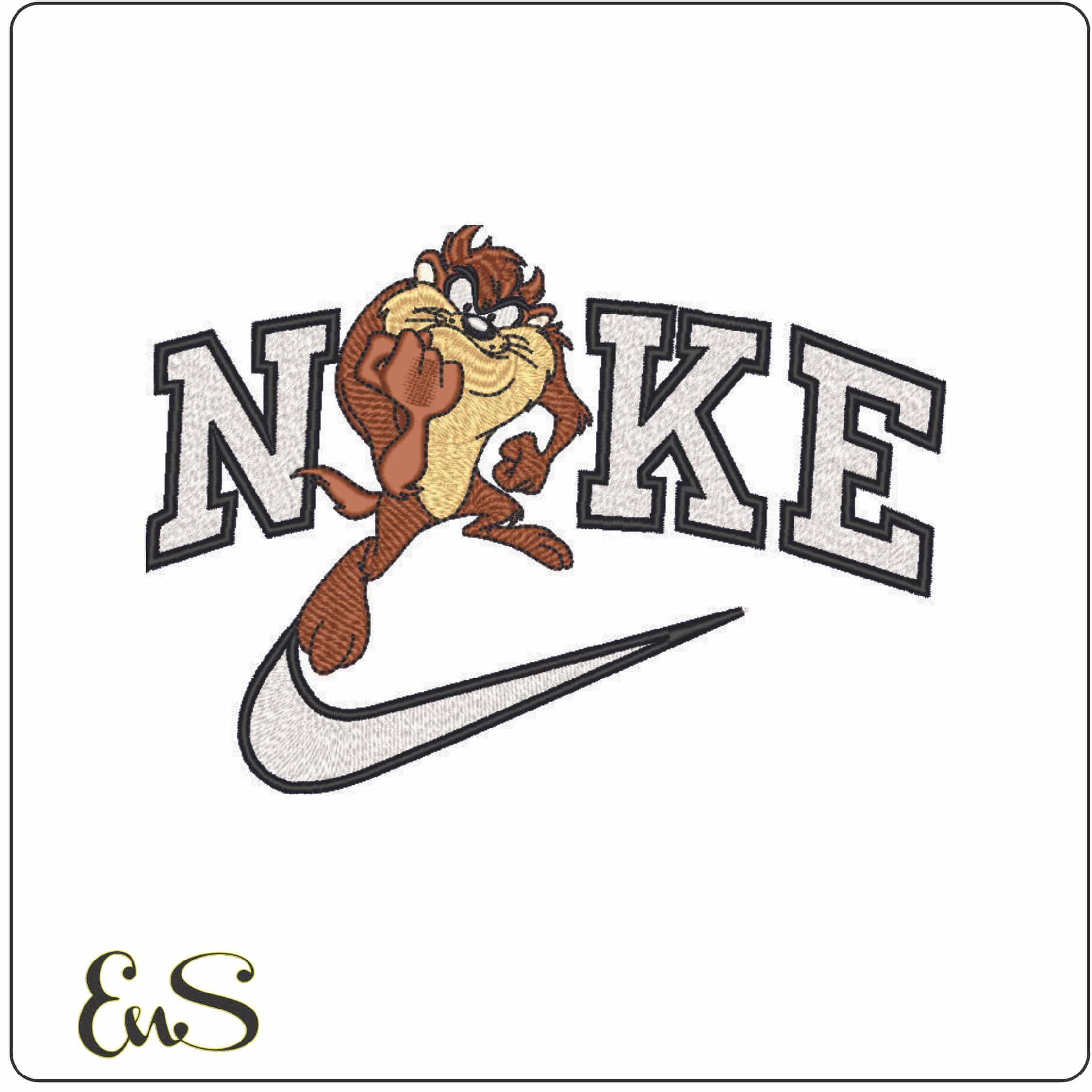 Nike Taz ready to fight - Looney Tunes-Elegant embroidery design file - instant download
