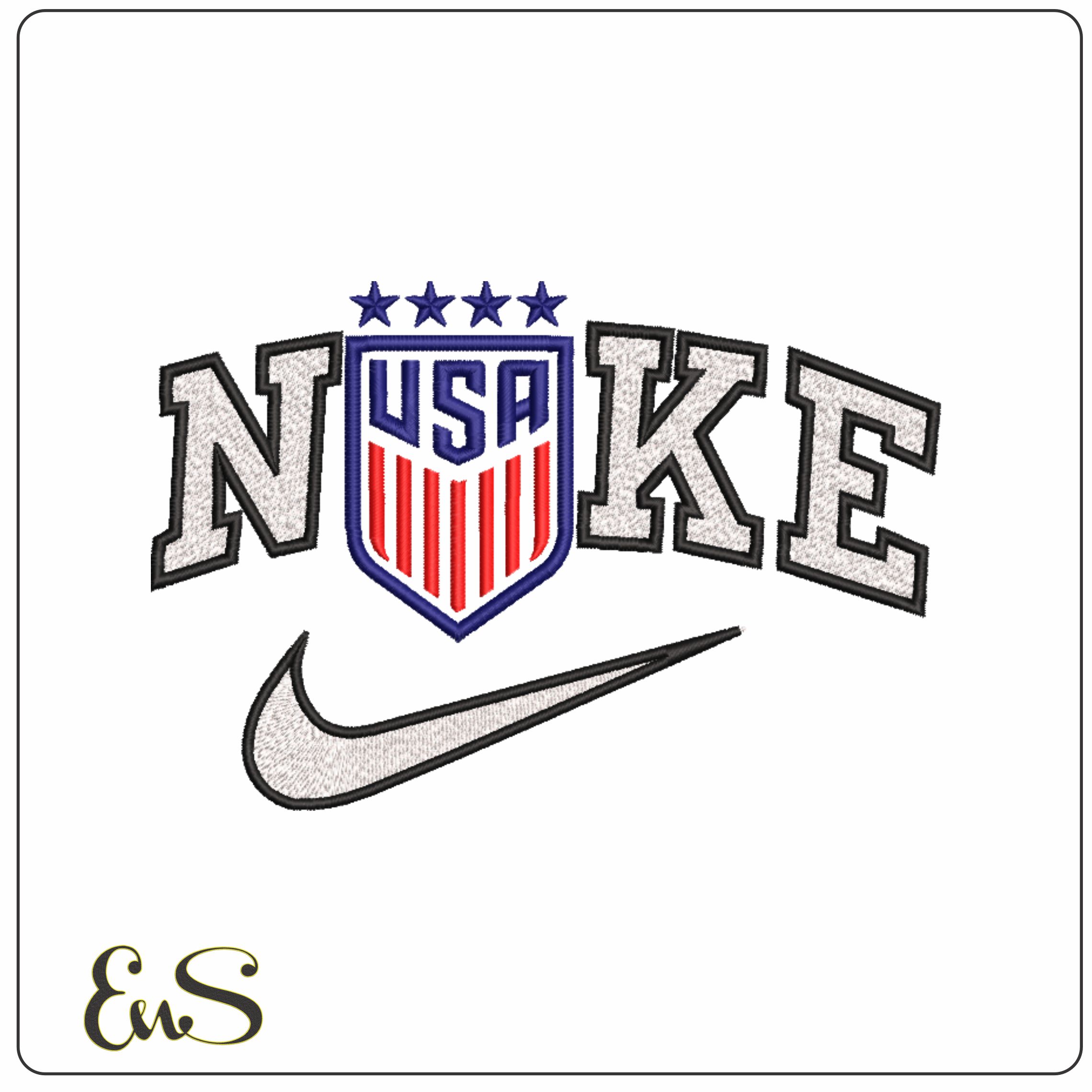Nike USA 4 Stars-Elegant embroidery design file - instant download