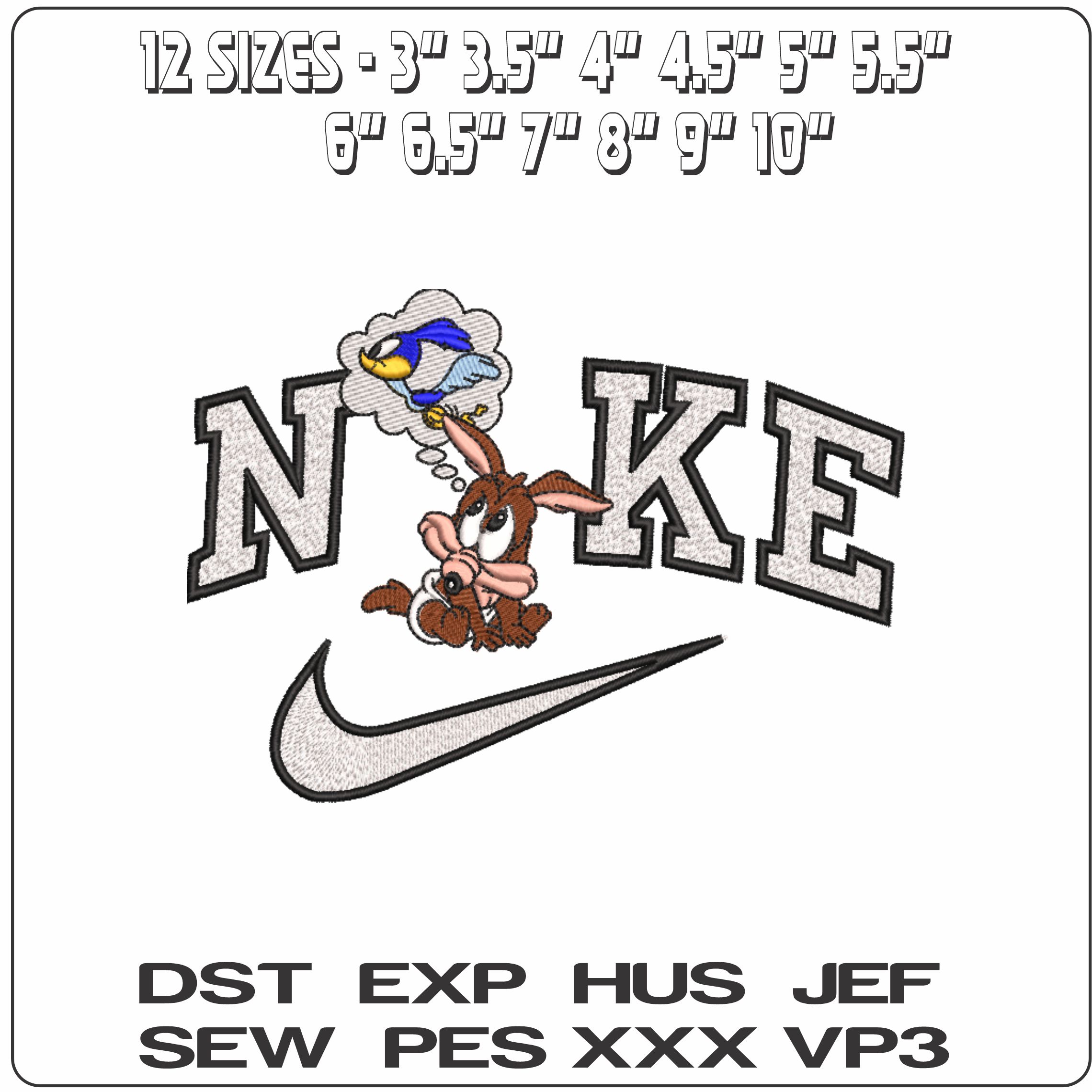 Nike Young Coyote and Road Runner-Elegant embroidery design file - instant download