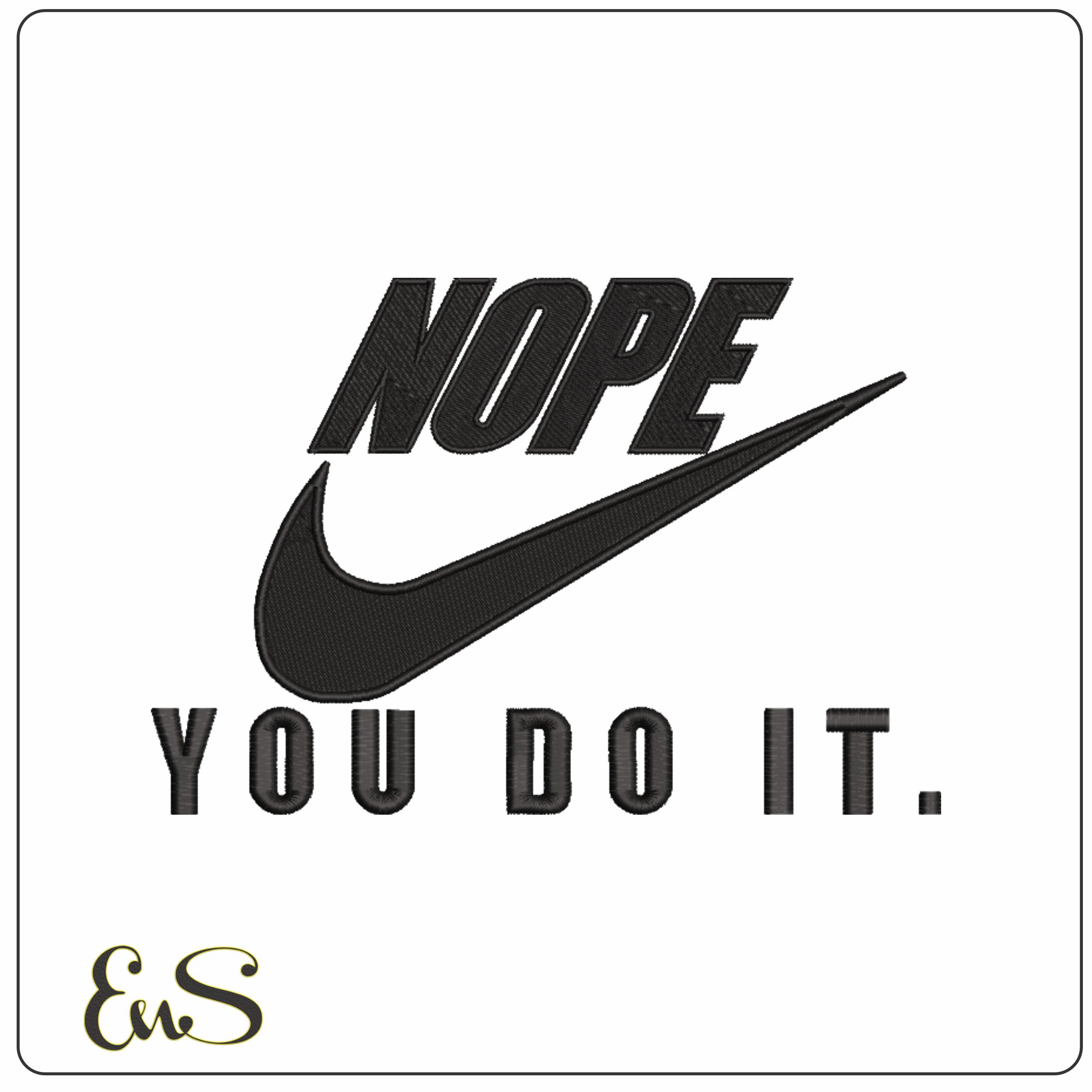 NOPE-Elegant embroidery design file - instant download