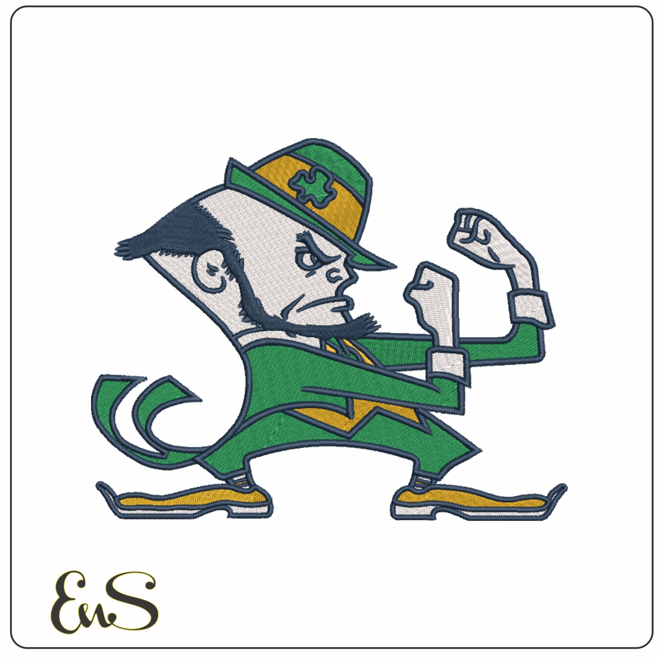 Notre Dame Fighting Irish Leprechaun-Elegant embroidery design file - instant download