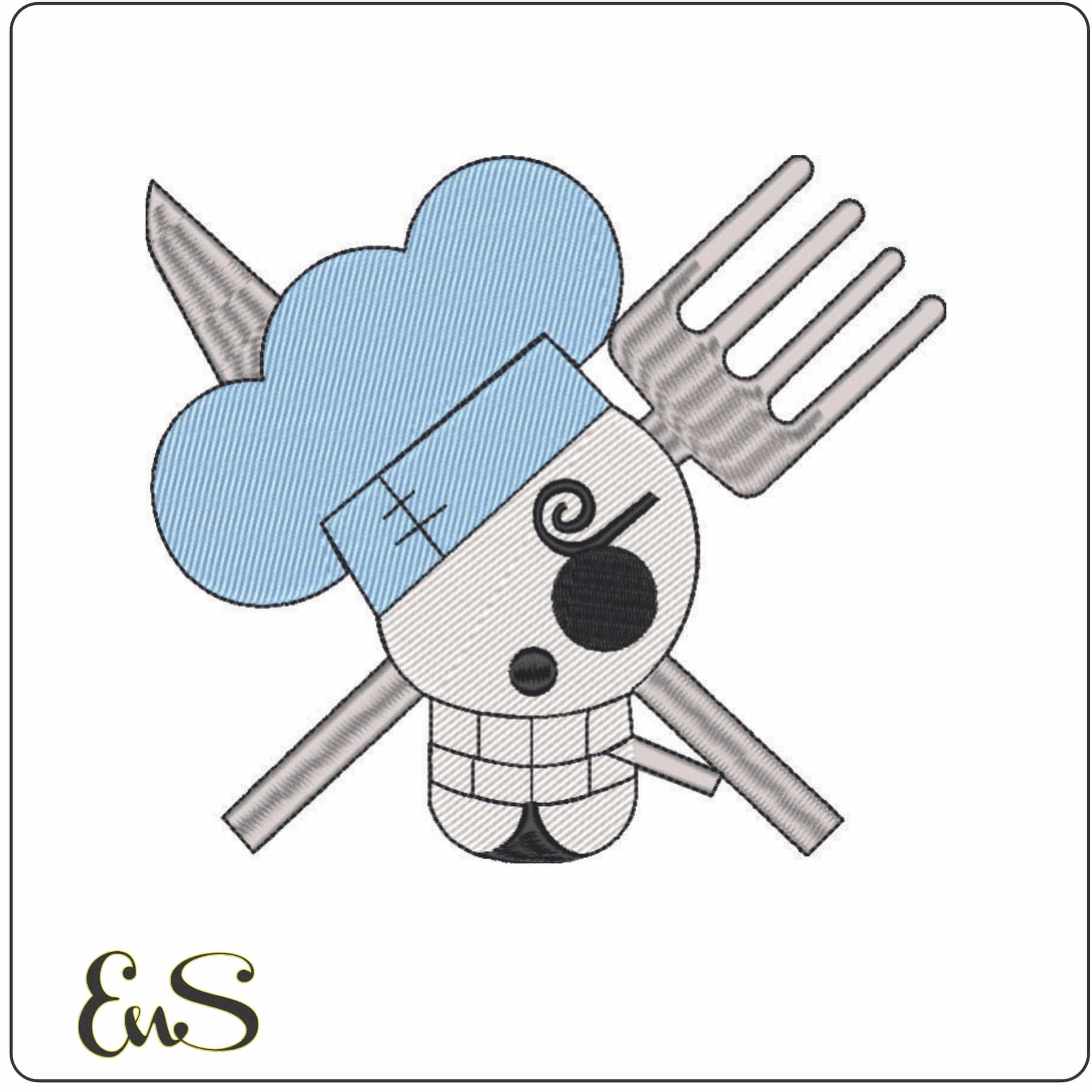 One Piece Chef-Elegant embroidery design file - instant download
