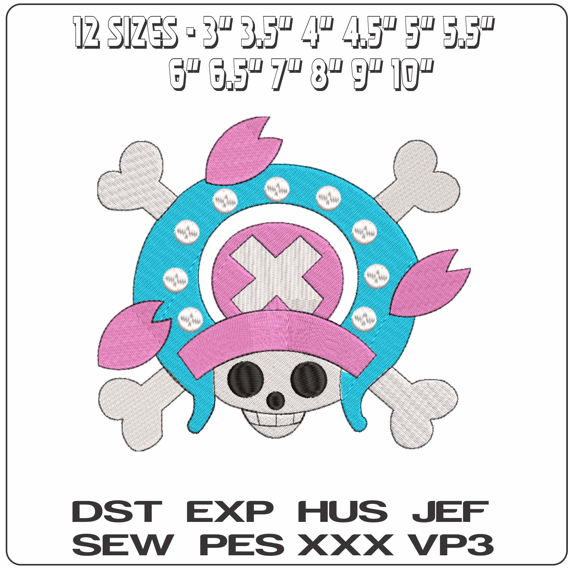 One Piece Jolly Roger-Elegant embroidery design file - instant download