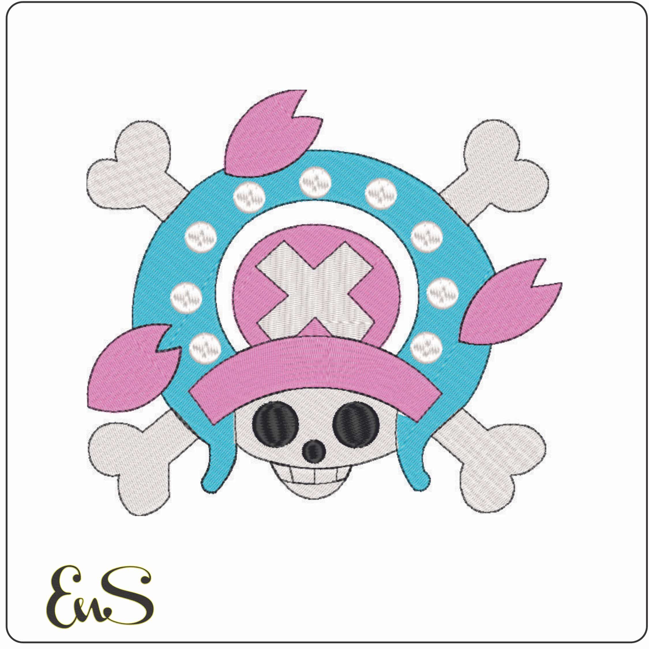 One Piece Jolly Roger-Elegant embroidery design file - instant download