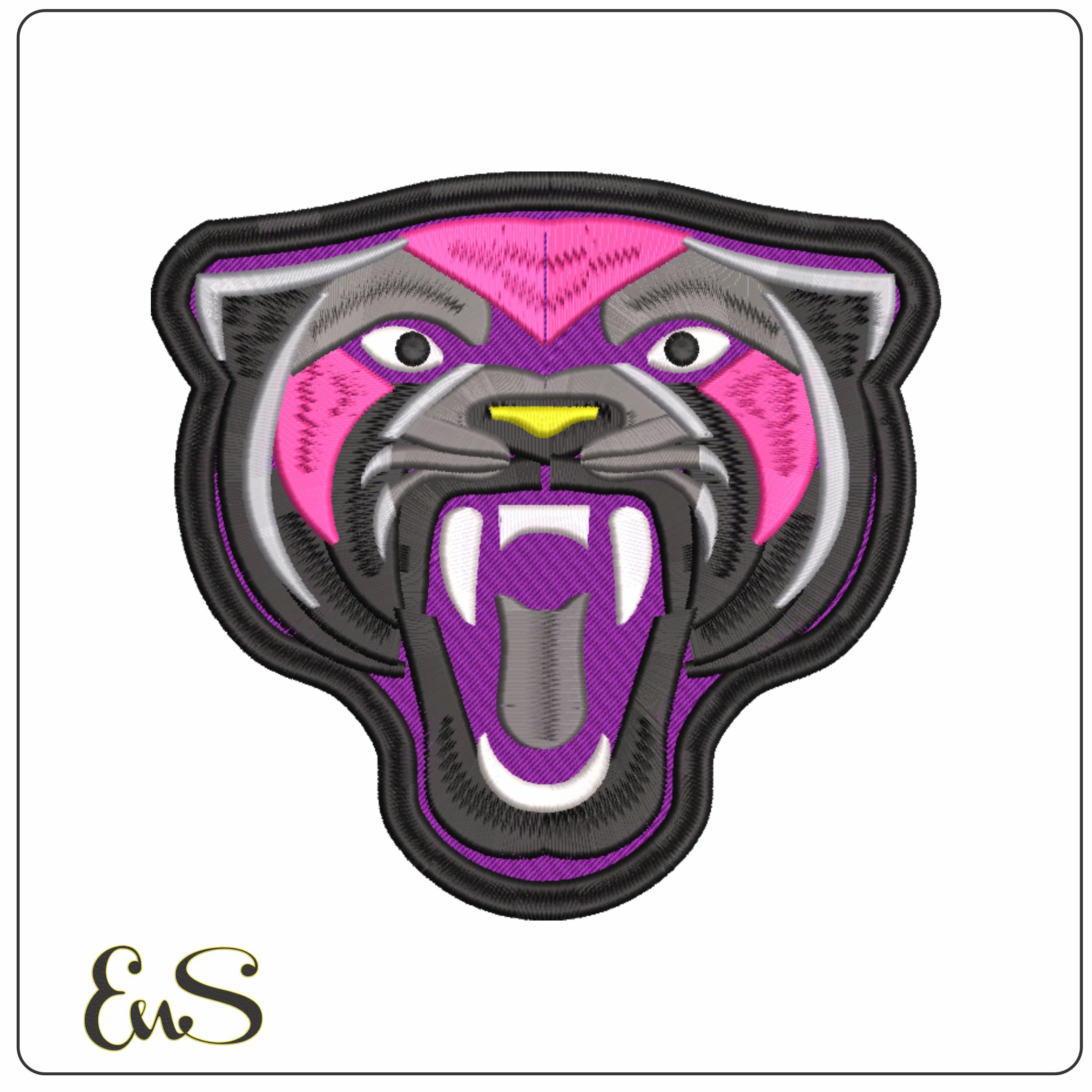 Panther Girl Roaring-Elegant embroidery design file - instant download