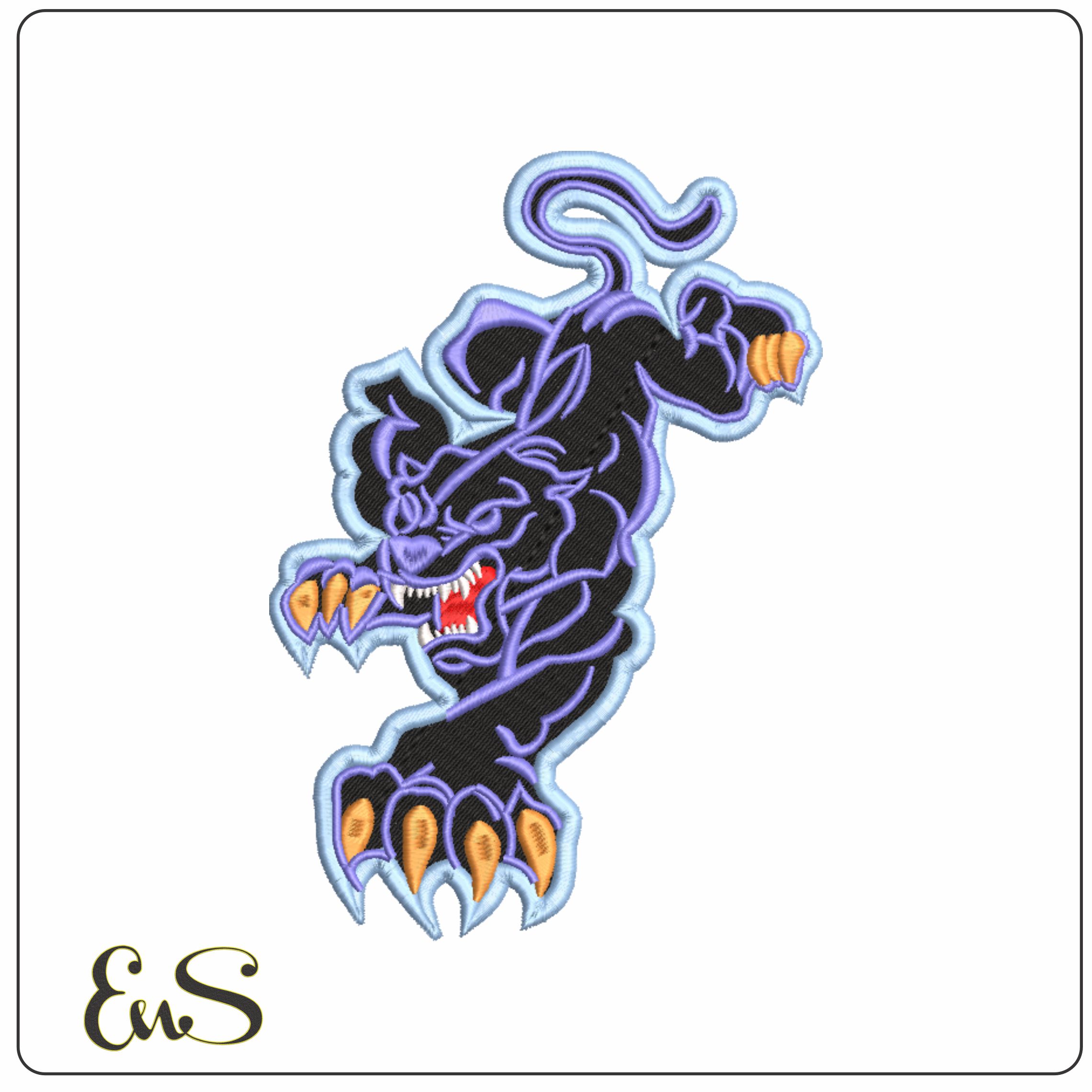 Panther Pouncing-Elegant embroidery design file - instant download