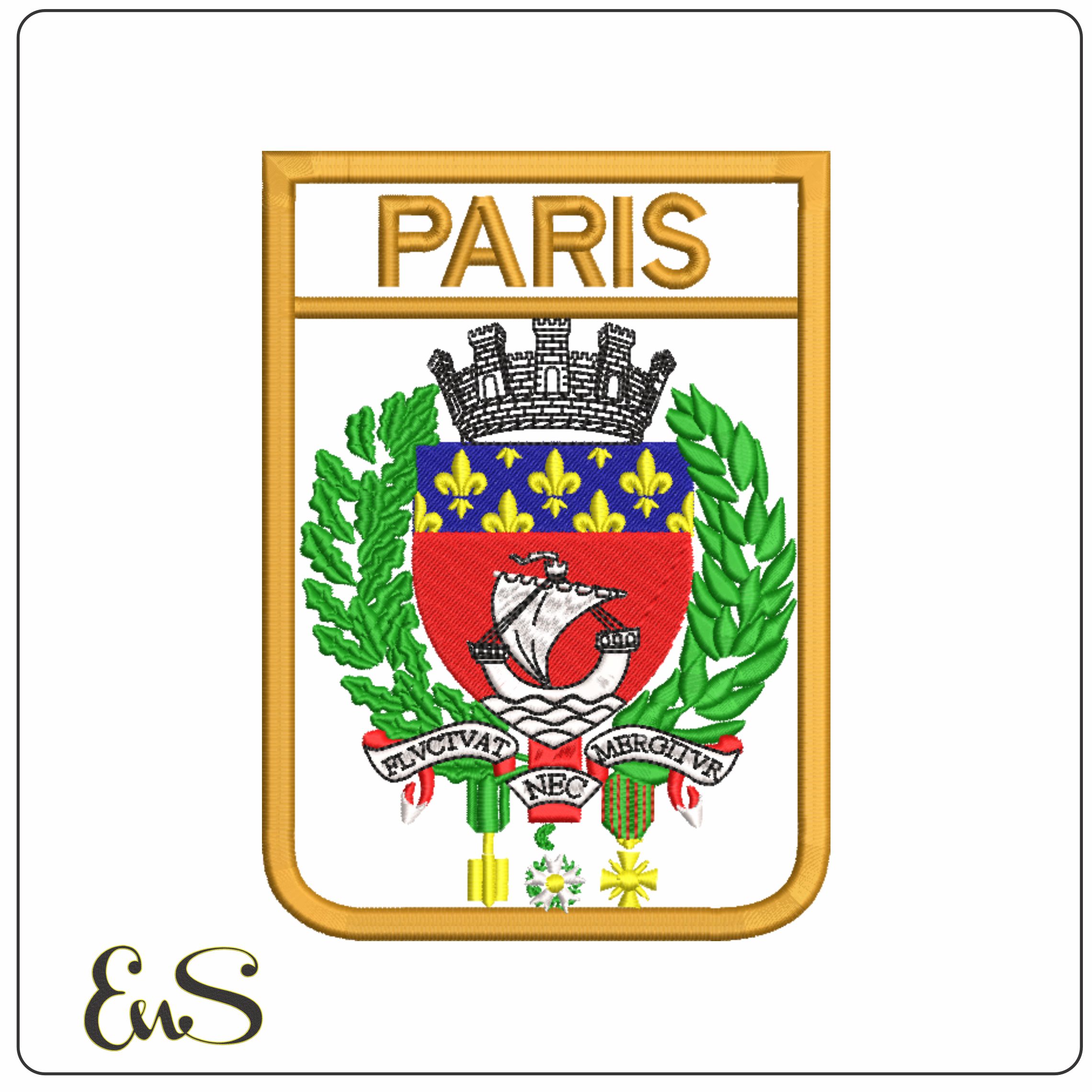 Paris Coat of Arms-Elegant embroidery design file - instant download