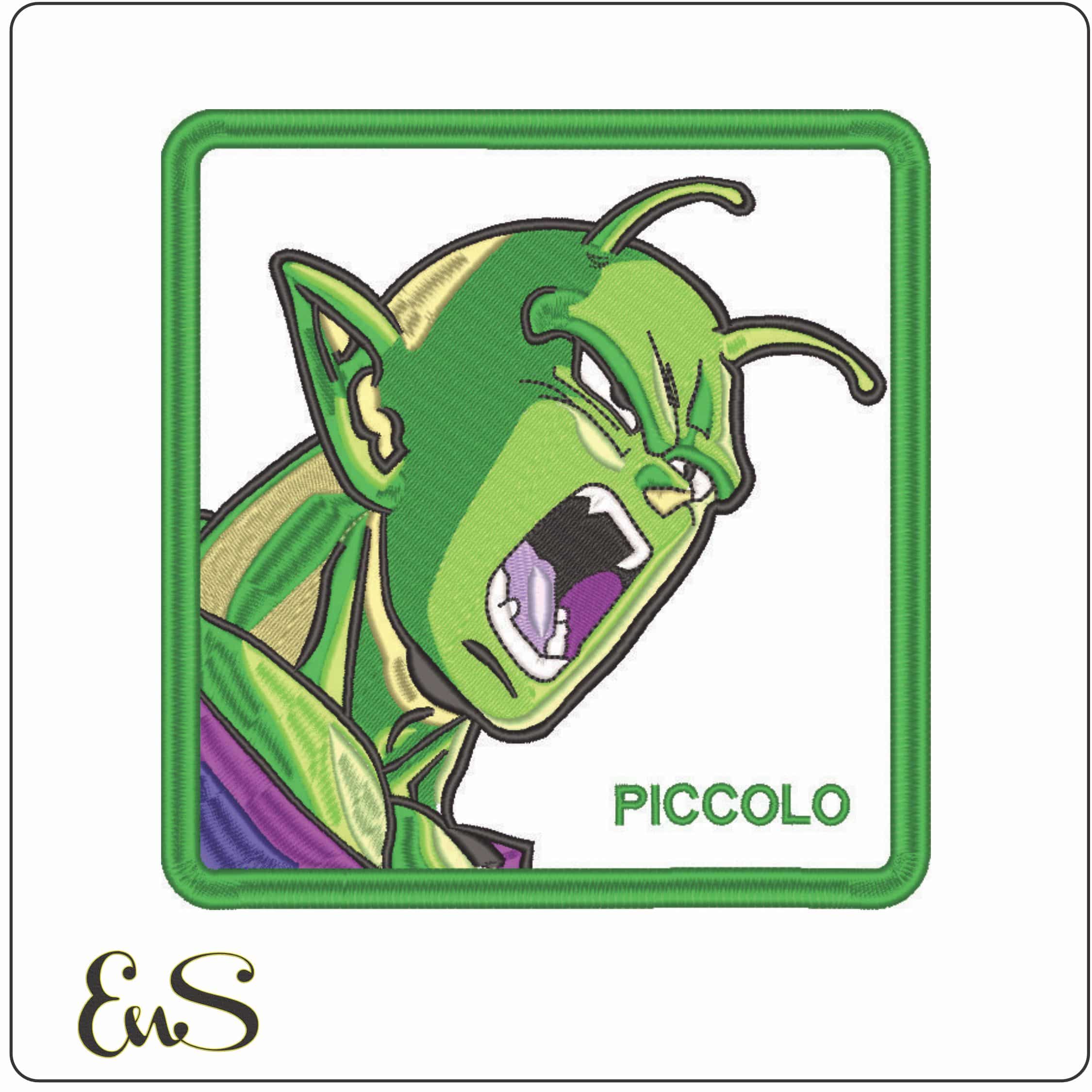 Piccolo Head roaring in Frame - Anime-Elegant embroidery design file - instant download