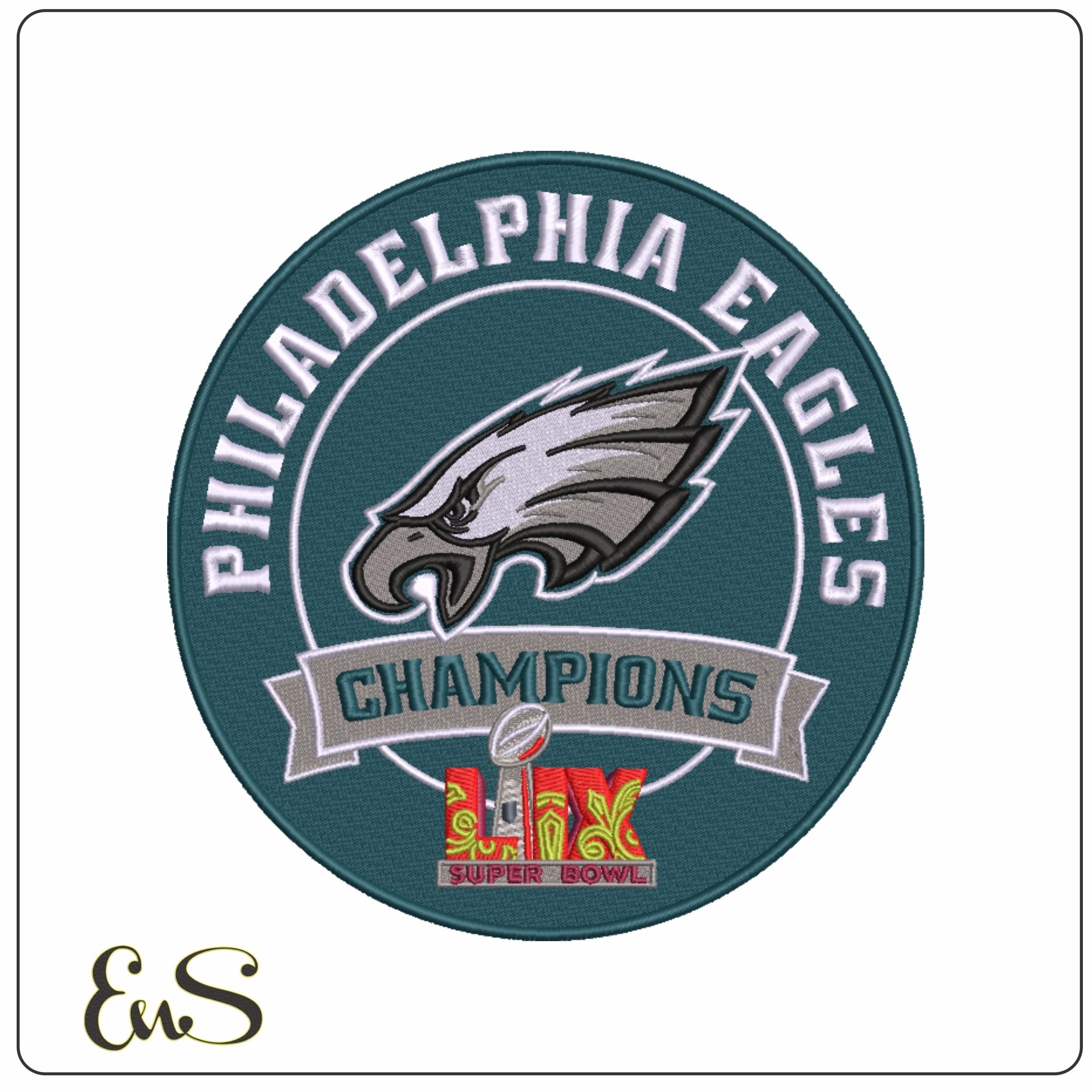 Philadephia Eagle Super Bowl Champions-Elegant embroidery design file - instant download
