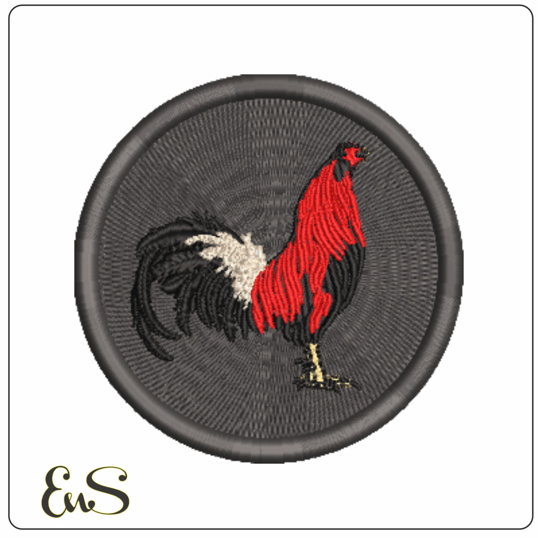Prize Rooster in emblem-Elegant embroidery design file - instant download