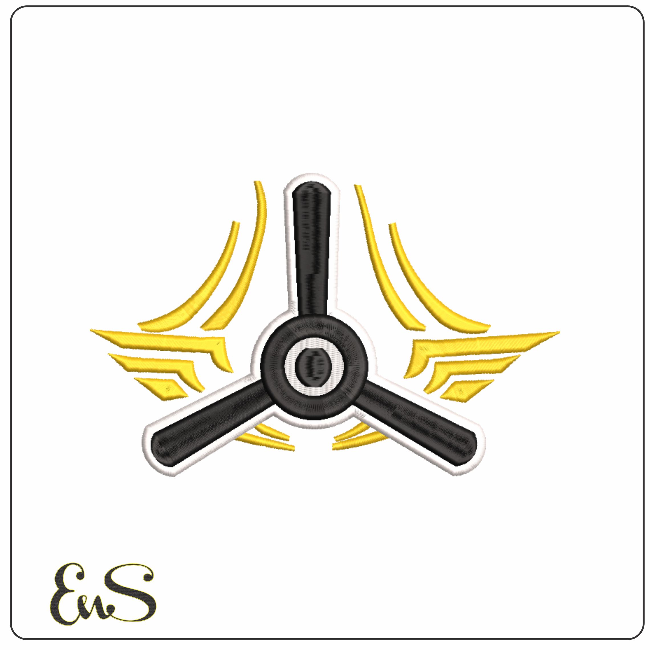 Propeller spinning-Elegant embroidery design file - instant download