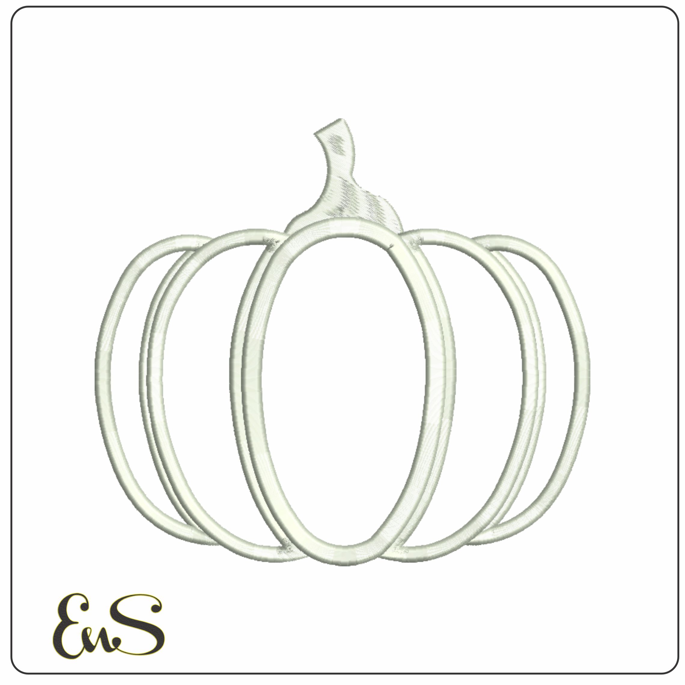Pumpkin Outline-Elegant embroidery design file - instant download