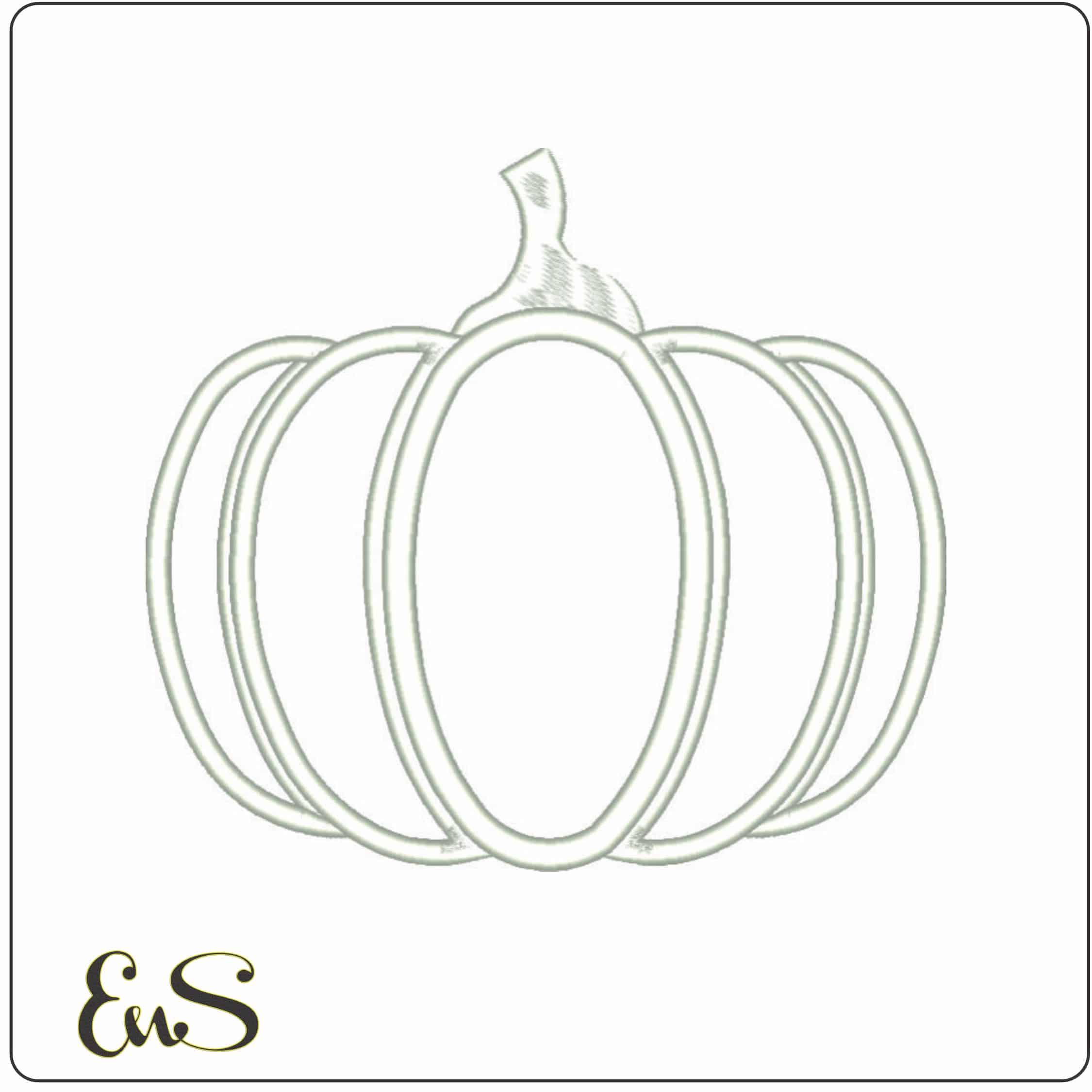 Pumpkin Outline-Elegant embroidery design file - instant download