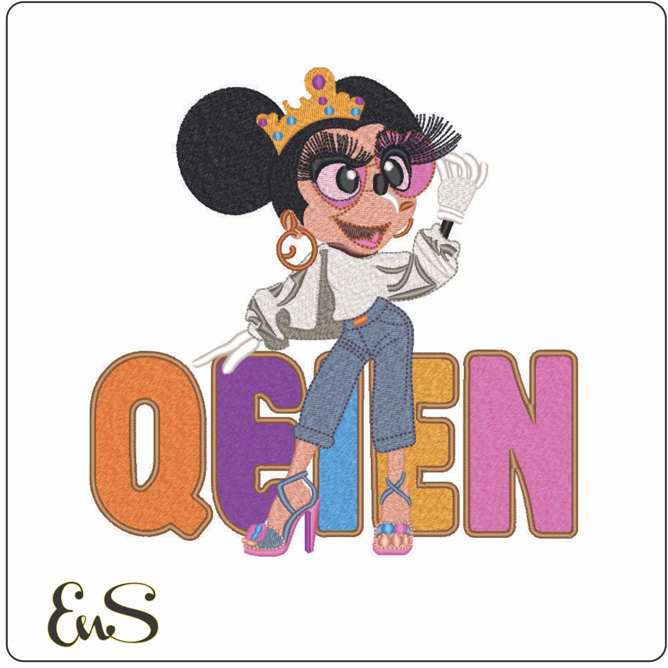 QEIEN Mouse dressed up-Elegant embroidery design file - instant download
