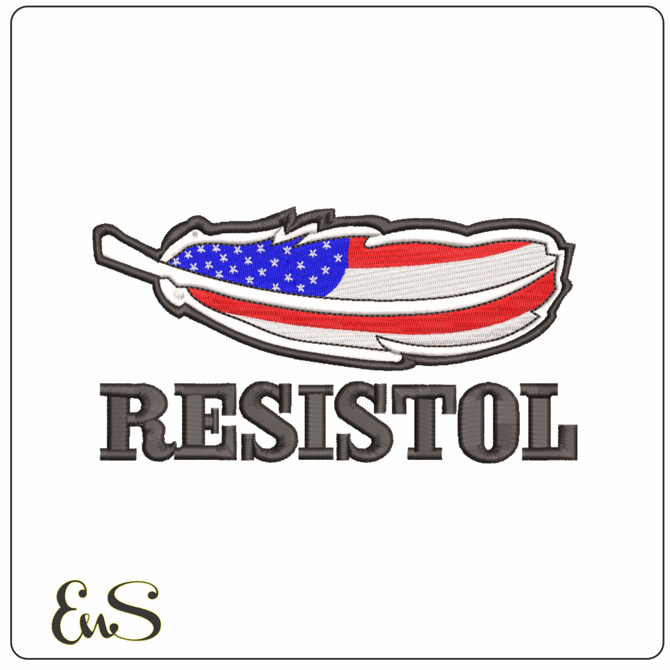Resistol USA Feather-Elegant embroidery design file - instant download