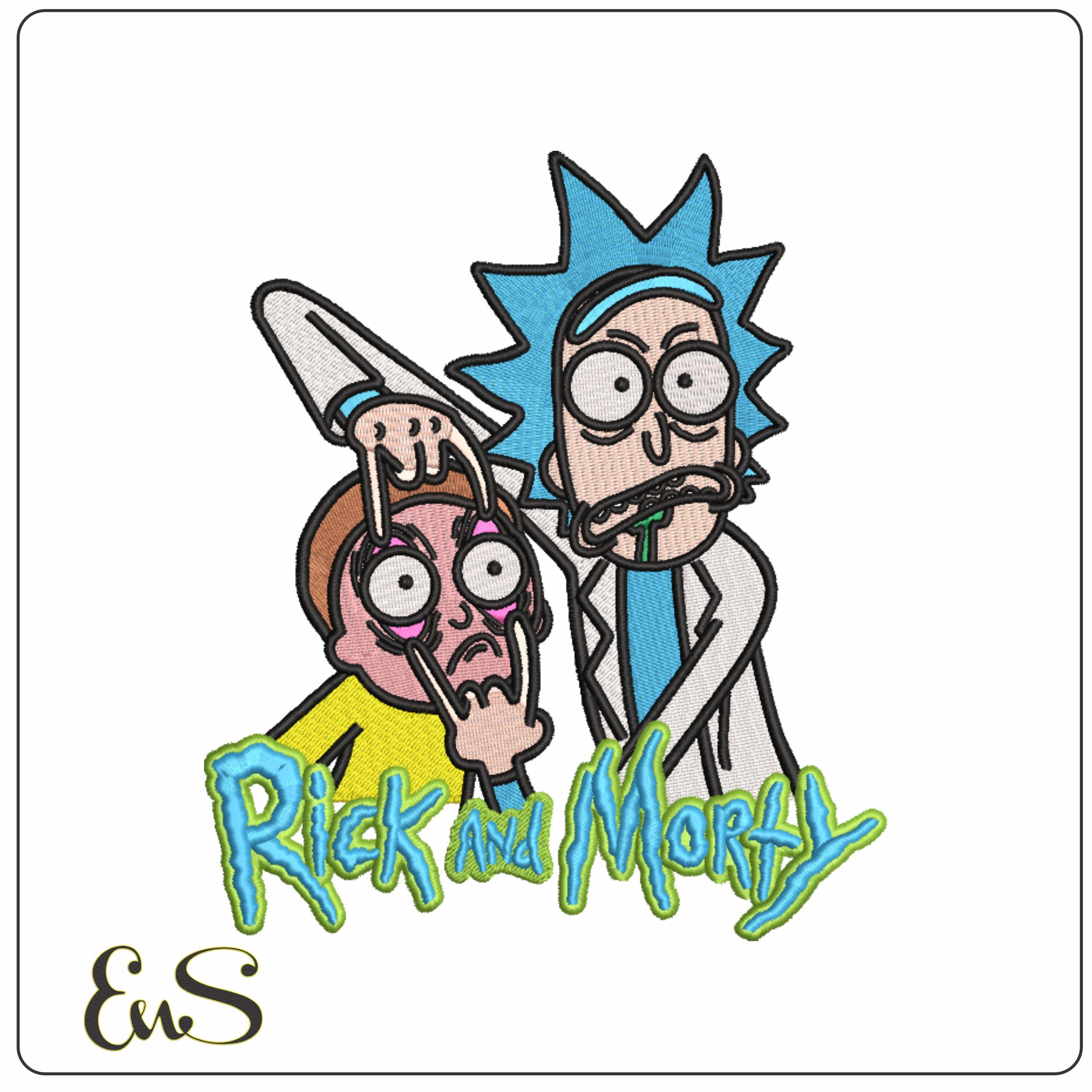Rick and Morty - Cartoon-Elegant embroidery design file - instant download