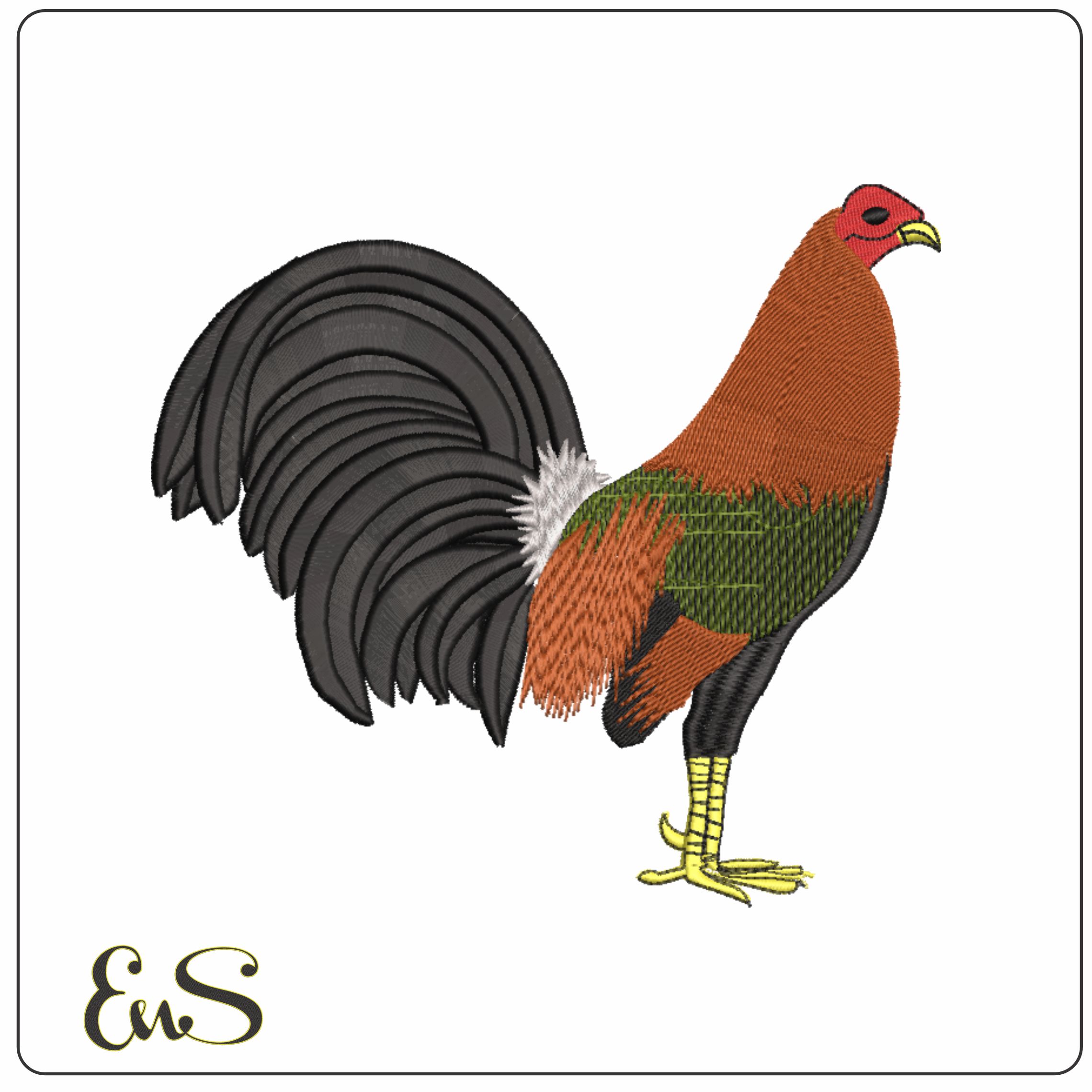 Rooster 2-Elegant embroidery design file - instant download
