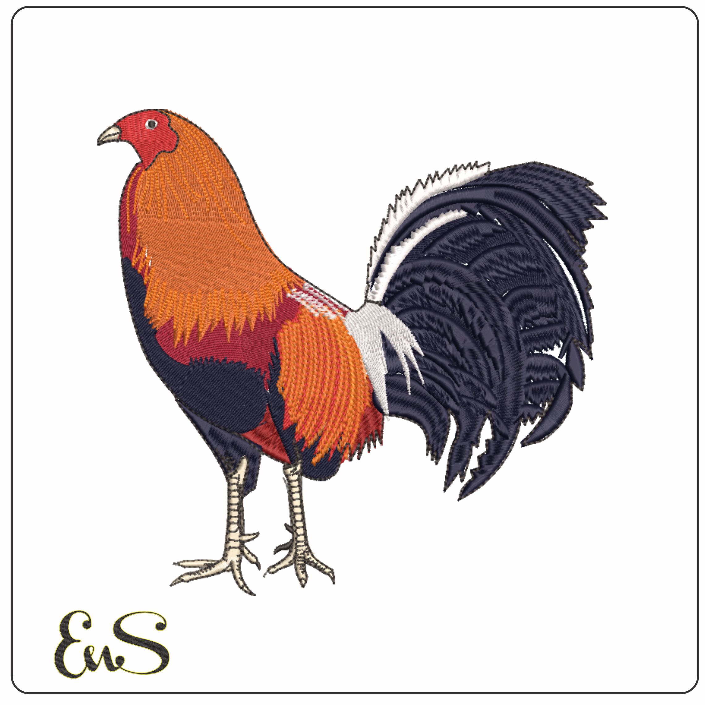 Rooster one-Elegant embroidery design file - instant download