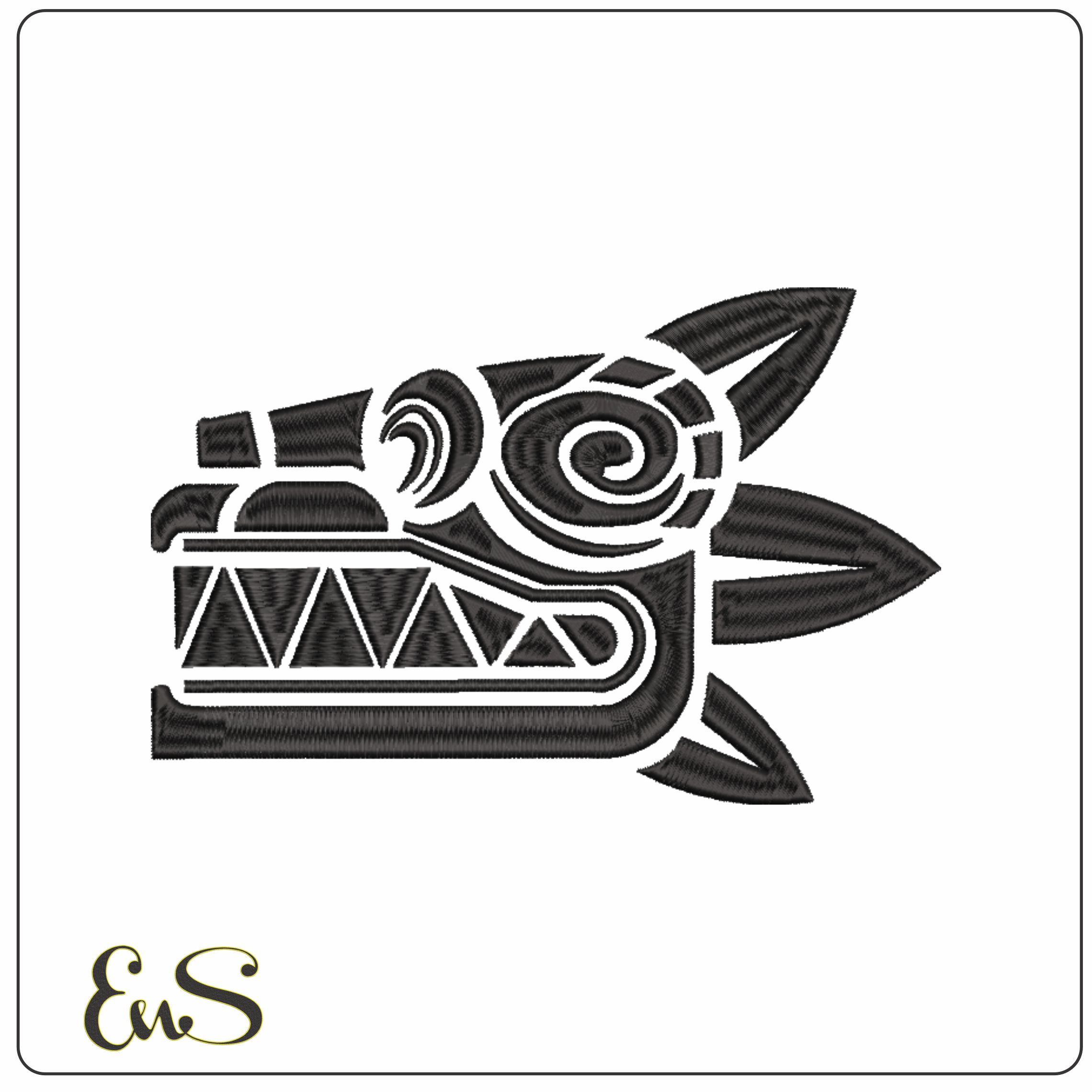 serpiente emplumada-Elegant embroidery design file - instant download