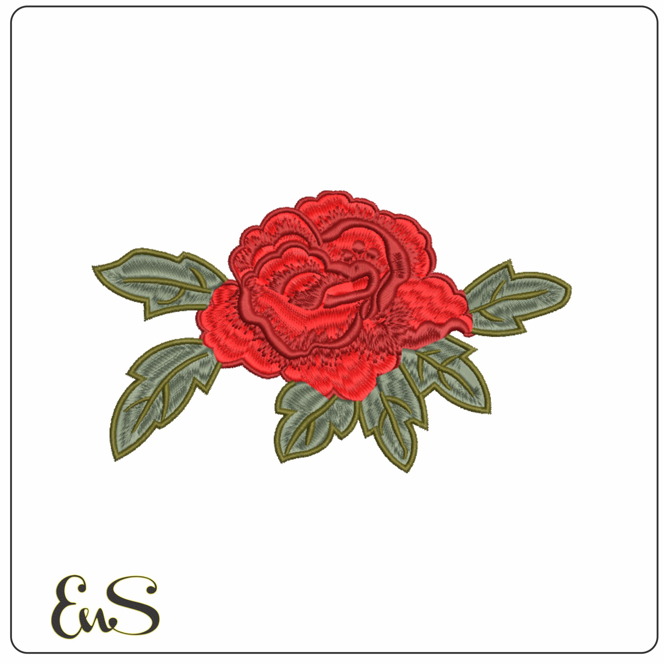Single rose head-Elegant embroidery design file - instant download