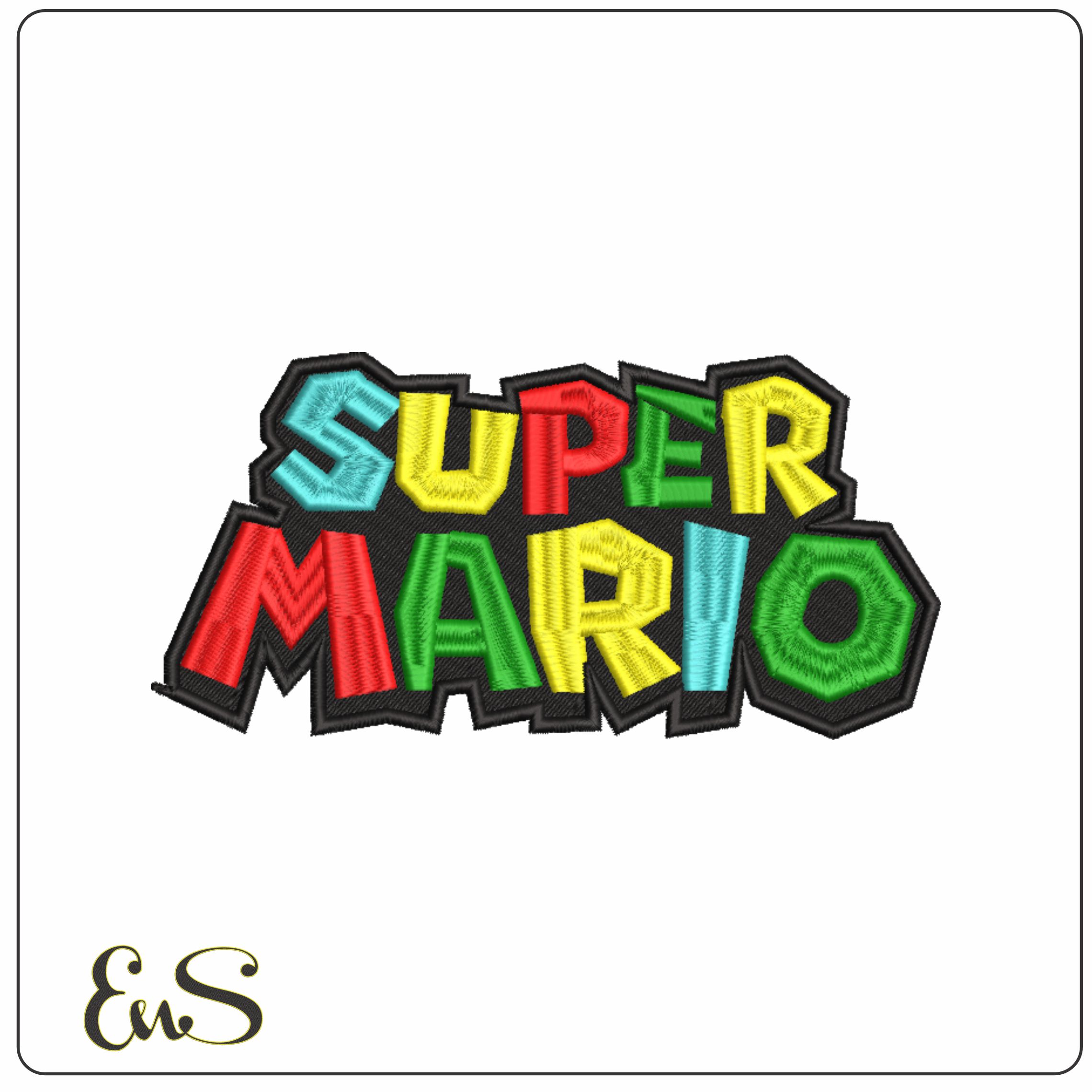 Super Mario - Logo-Elegant embroidery design file - instant download