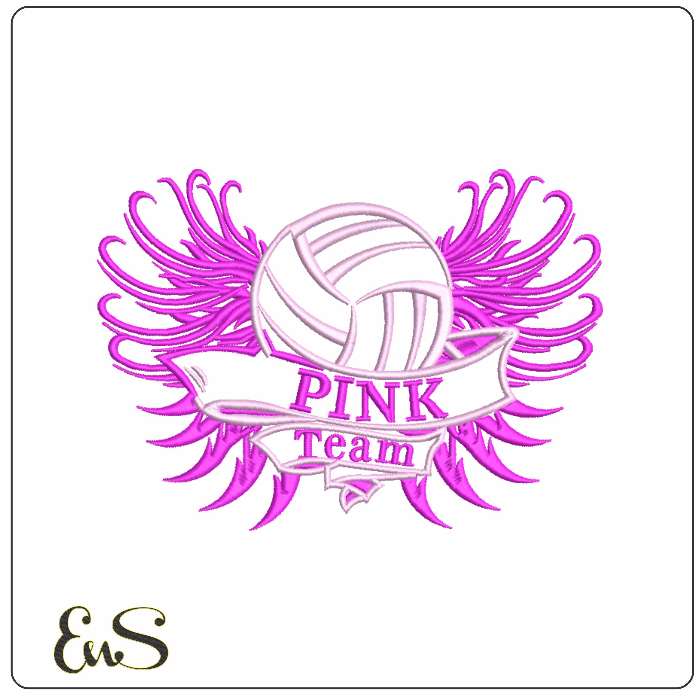 Team Pink Basketball-Elegant embroidery design file - instant download