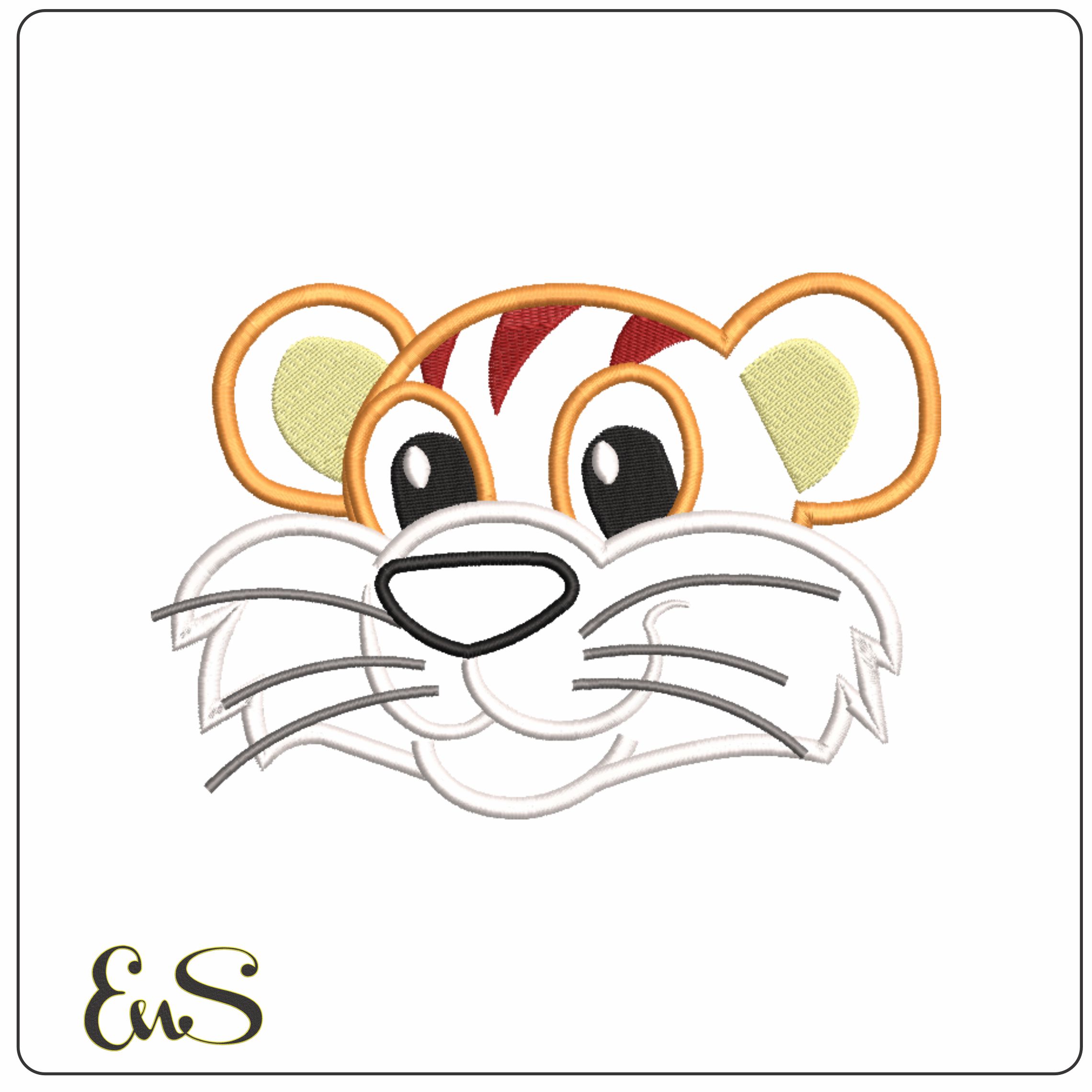 Tiger Applique-Elegant embroidery design file - instant download