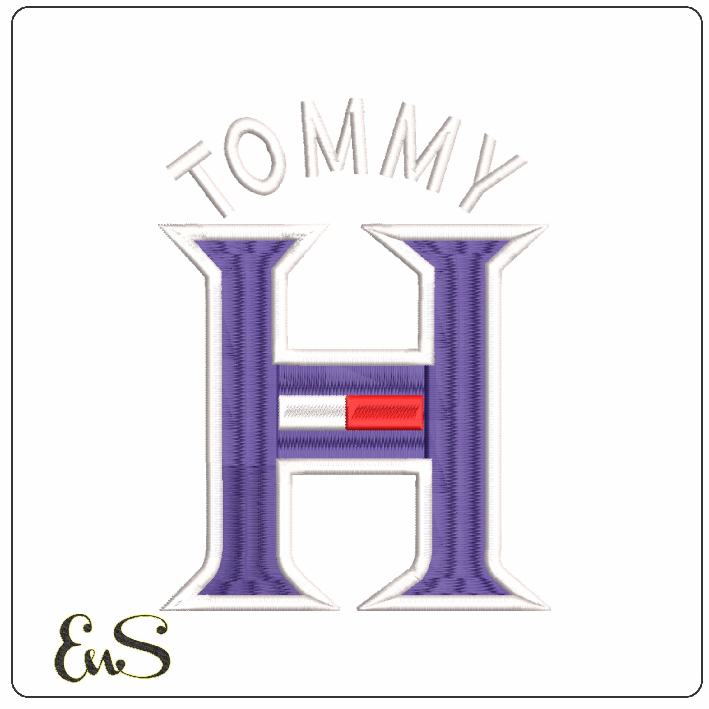 Tommy H-Elegant embroidery design file - instant download