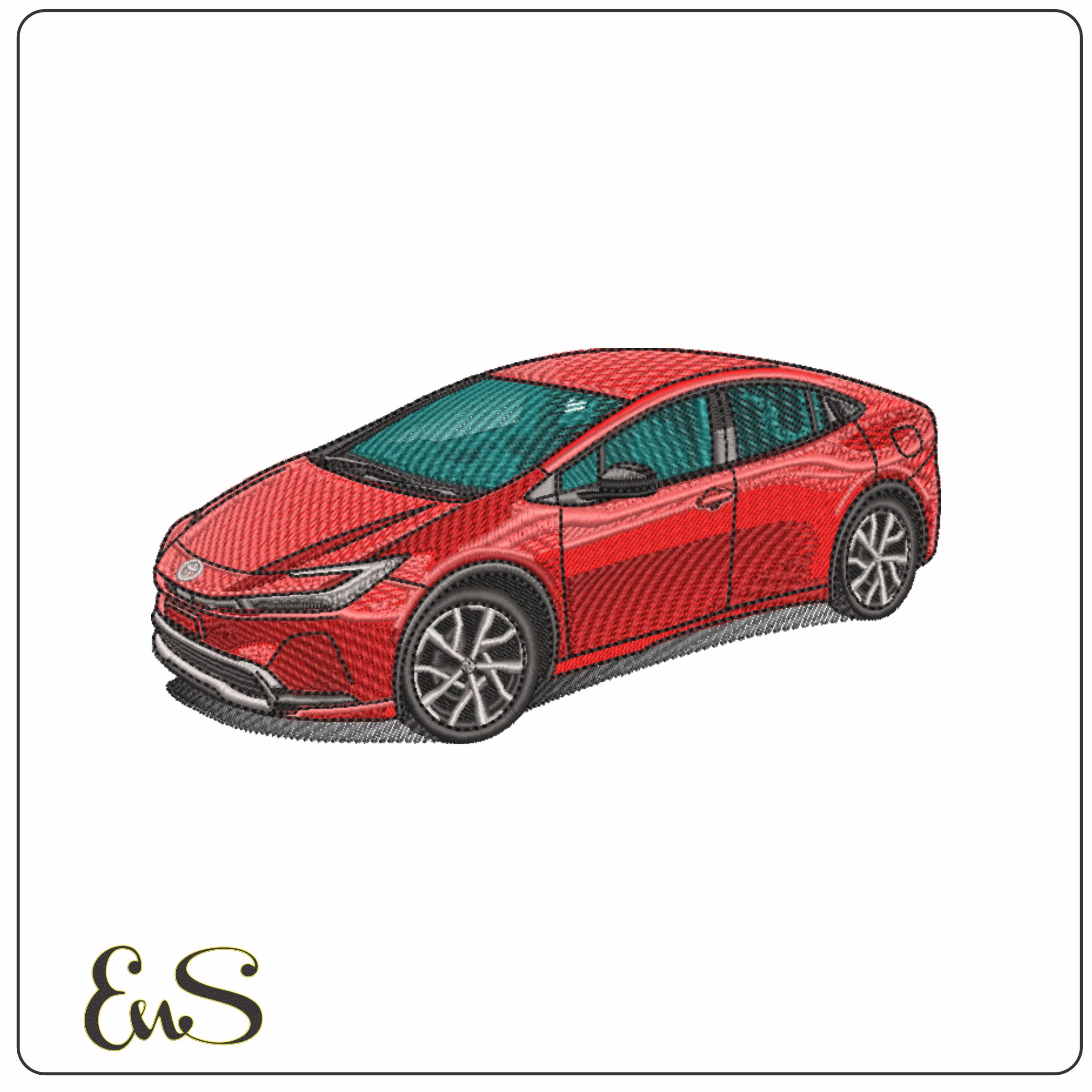 Toyota Prius-Elegant embroidery design file - instant download