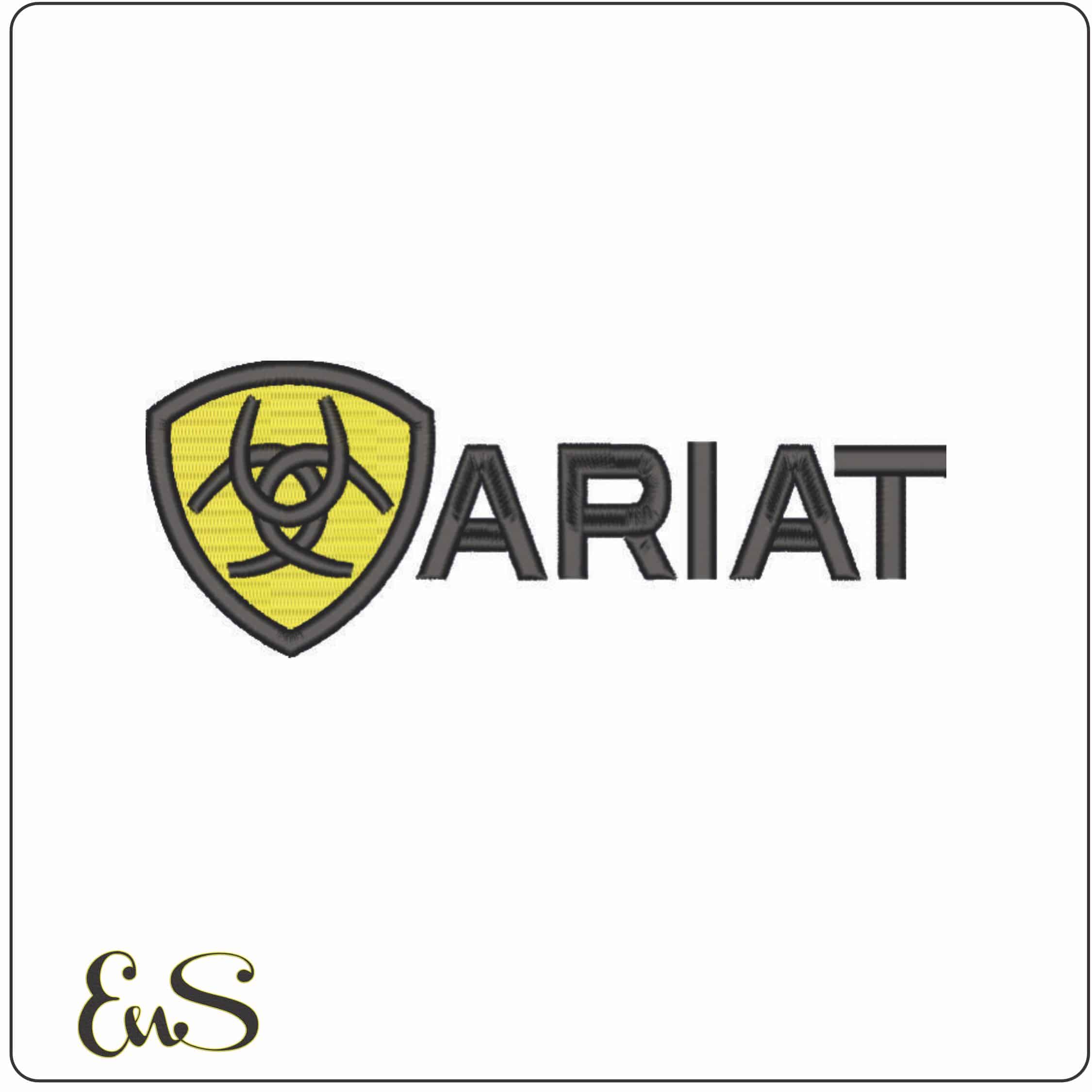Yellow Ariat Emblem-Elegant embroidery design file - instant download
